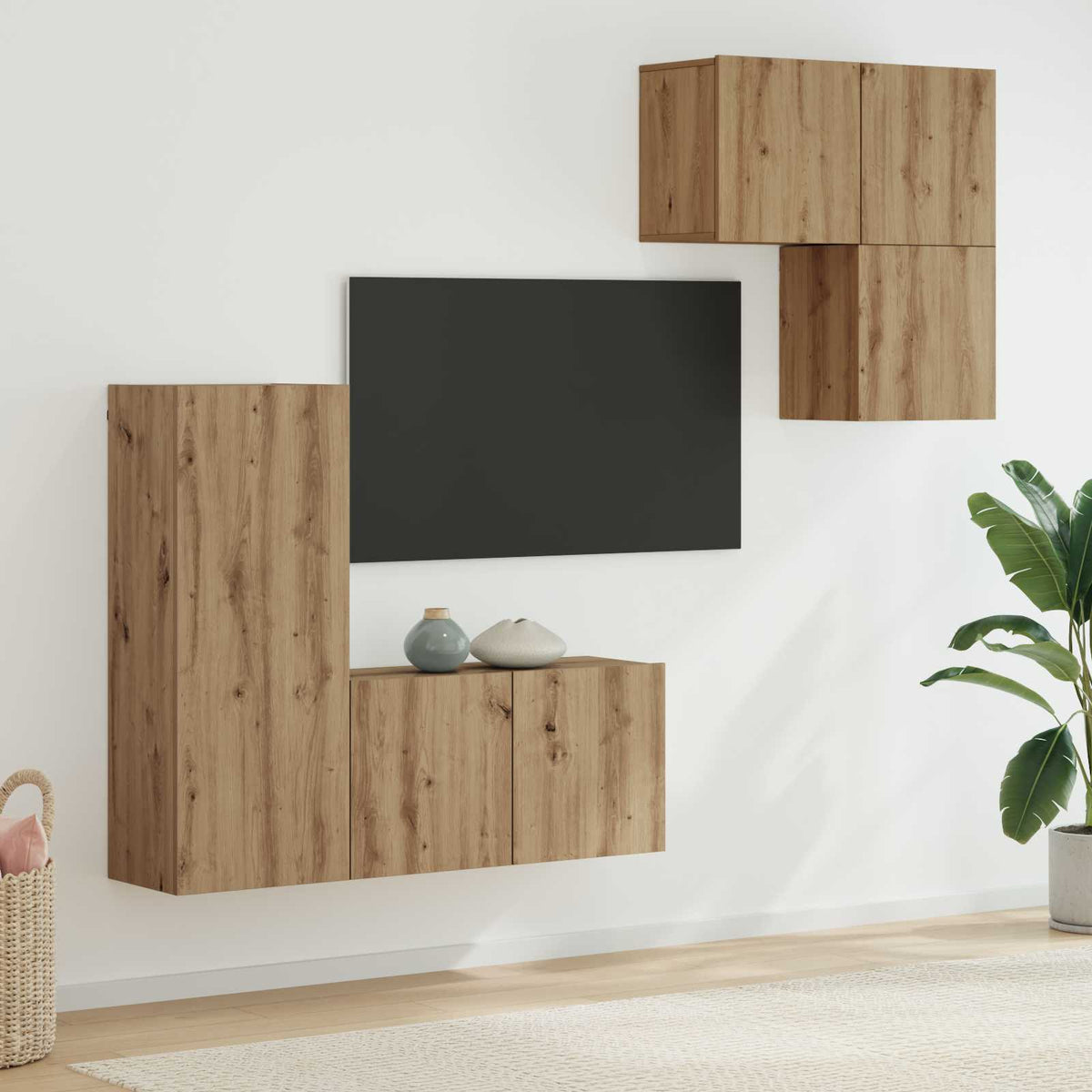 TV cabinet 4 pcs Artisan oak