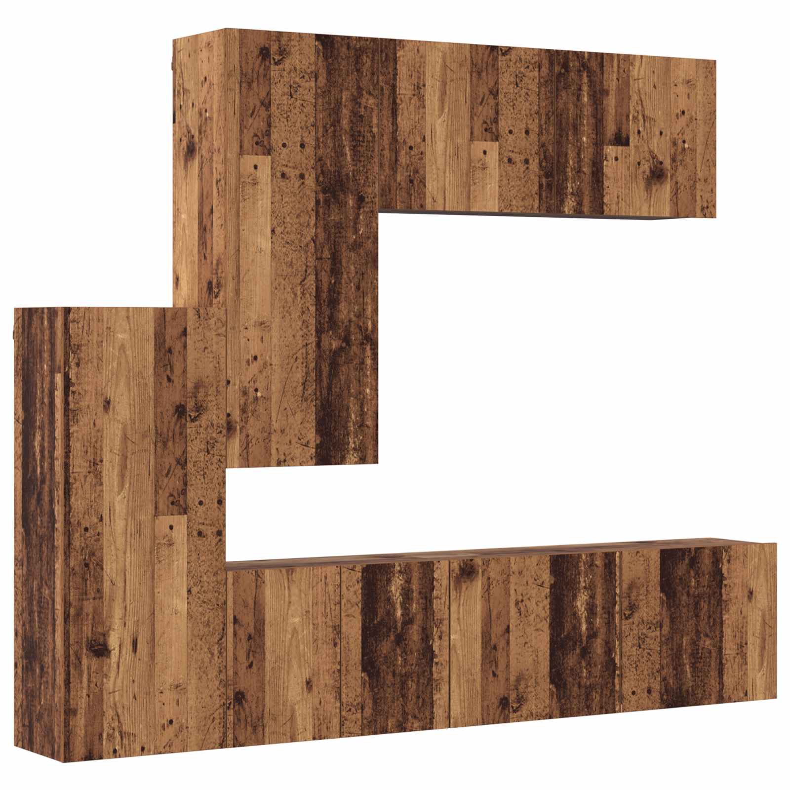 TV wall unit 5 pcs Old Wood