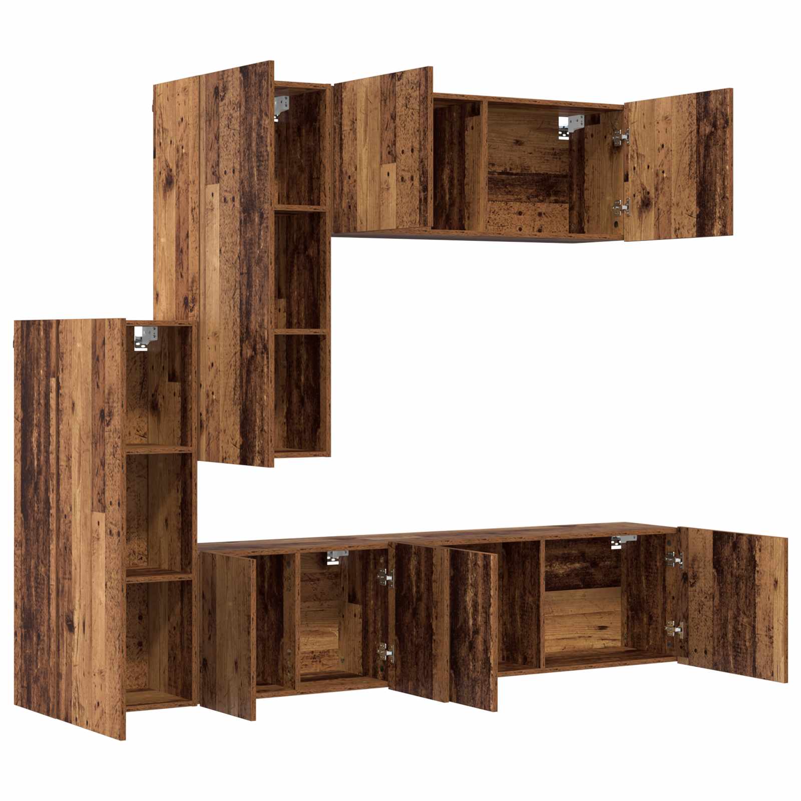 TV wall unit 5 pcs Old Wood