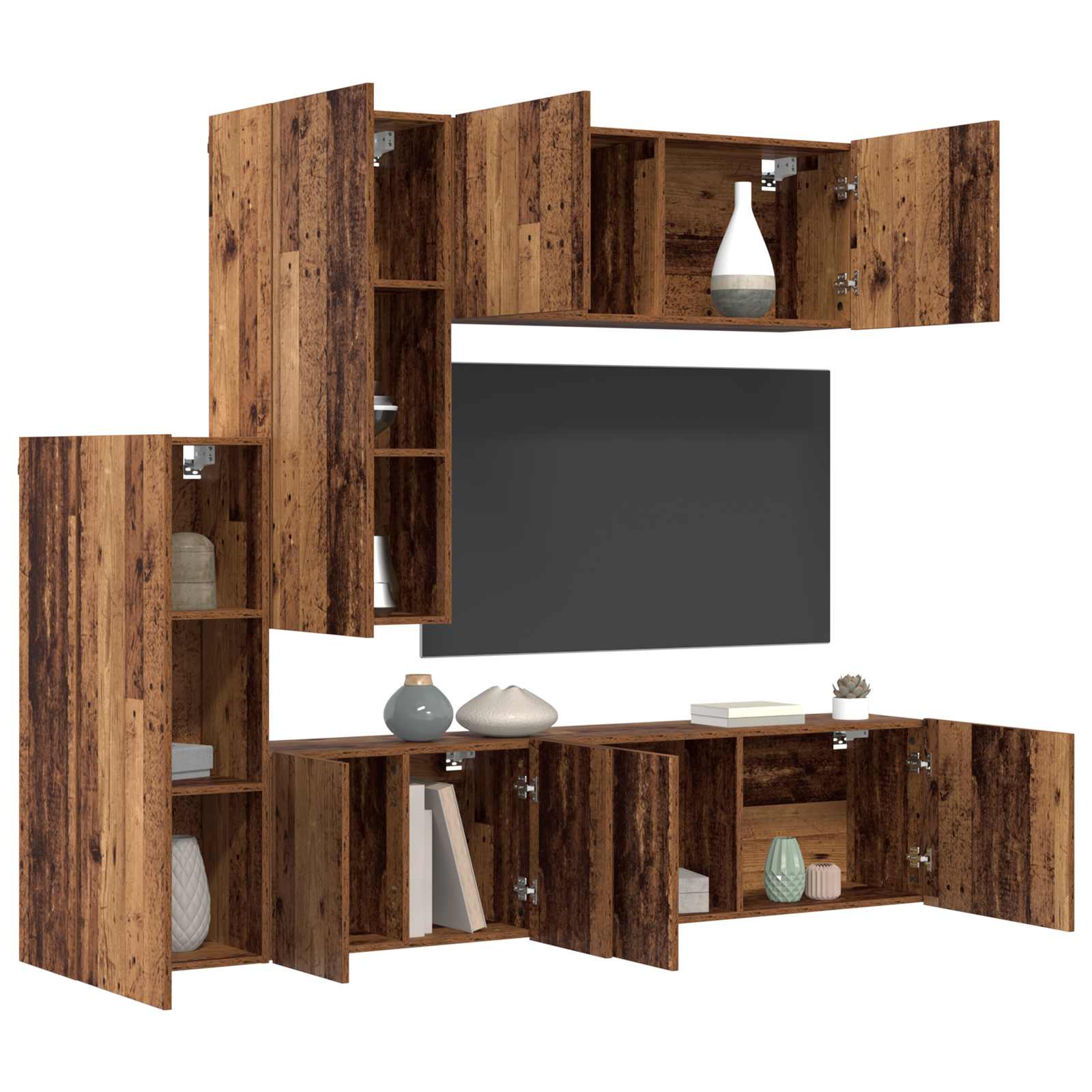 TV wall unit 5 pcs Old Wood