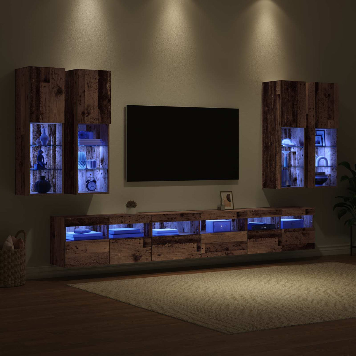 TV sieninio kabineto komplektas 7 vnt. 100 x 30 x 40 cm