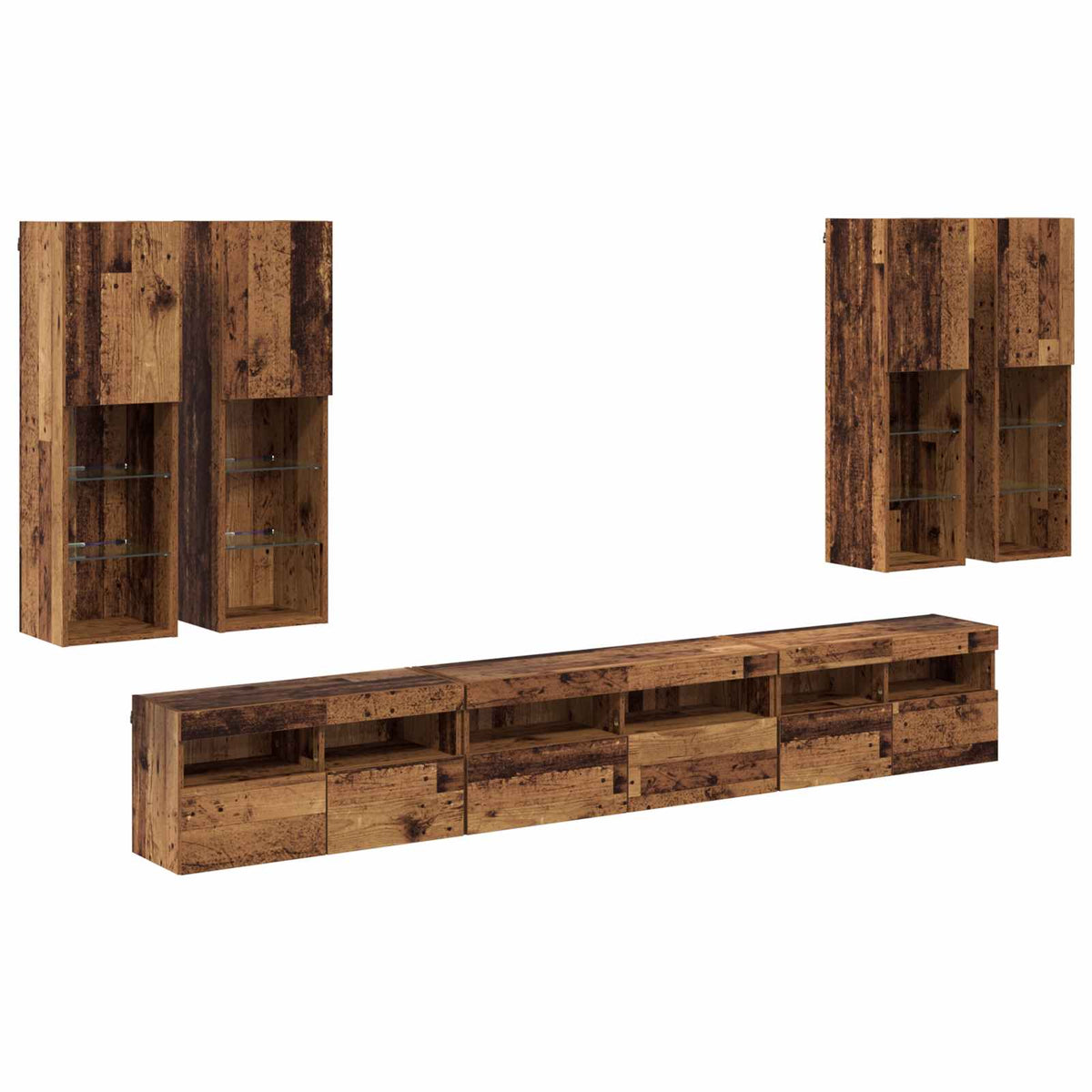 TV sieninio kabineto komplektas 7 vnt. 100 x 30 x 40 cm