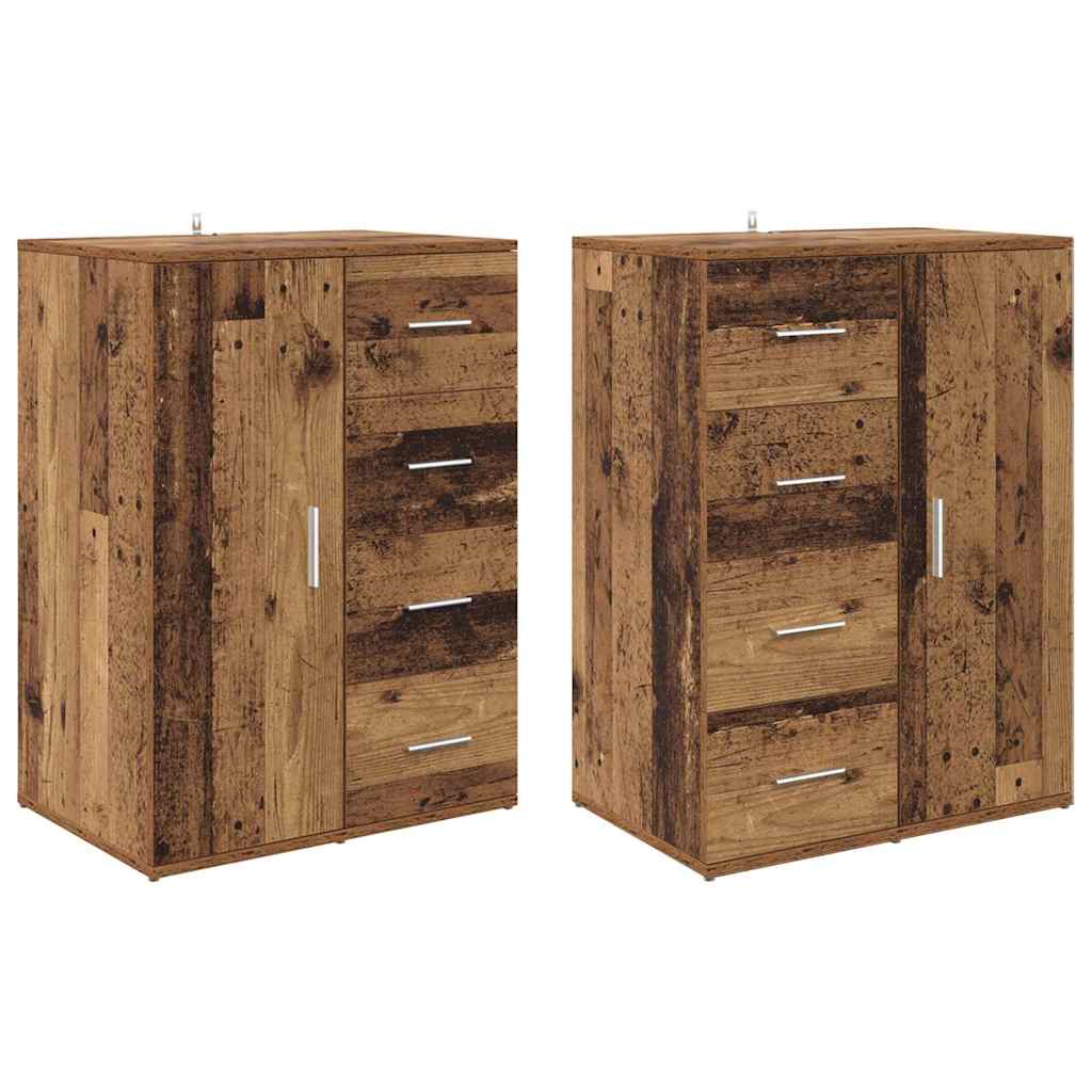 Šoninės lentynos Corona 2 pcs Senovinis medis 59 x 39 x 80 cm