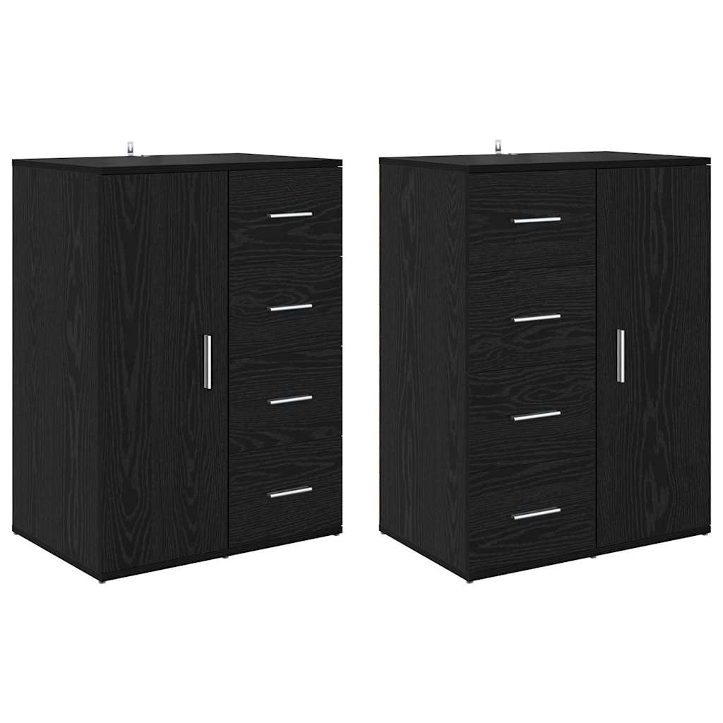 Šoninės lentynos Corona 2 pcs Juodas ąžuolas 59 x 39 x 80 cm