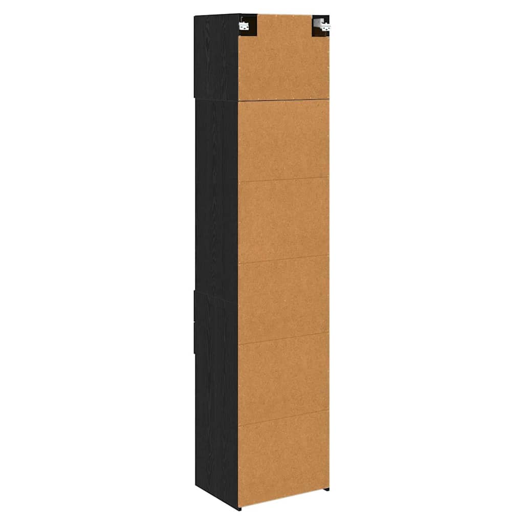 Augsta kumode ar atvilktnēm melns ozols 50 x 42,5 x 225 cm