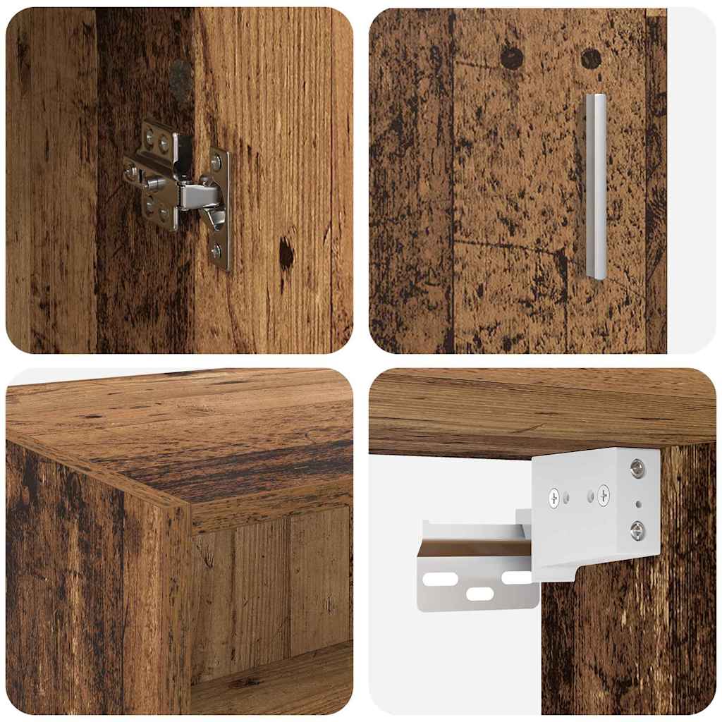 Storage Cabinet Antique Wood 80 x 42.5 x 225 cm