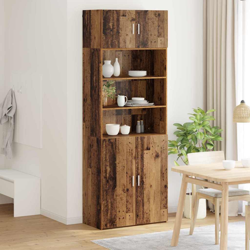 Storage Cabinet Antique Wood 80 x 42.5 x 225 cm