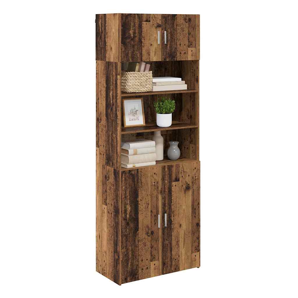Storage Cabinet Antique Wood 80 x 42.5 x 225 cm