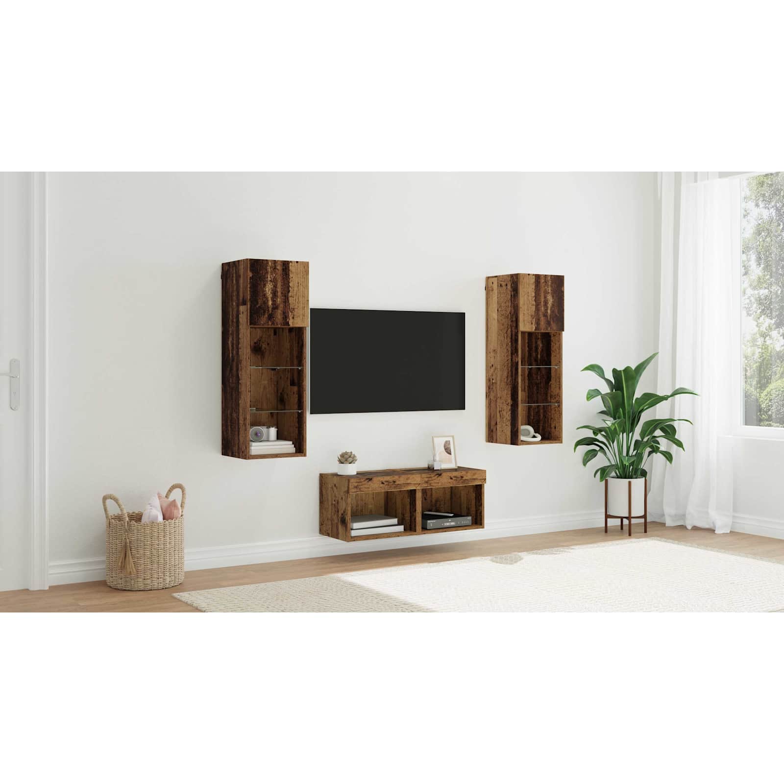 TV sieniniai spintelės 4 pcs Amatininkų ąžuolas 40 x 30 x 30 cm