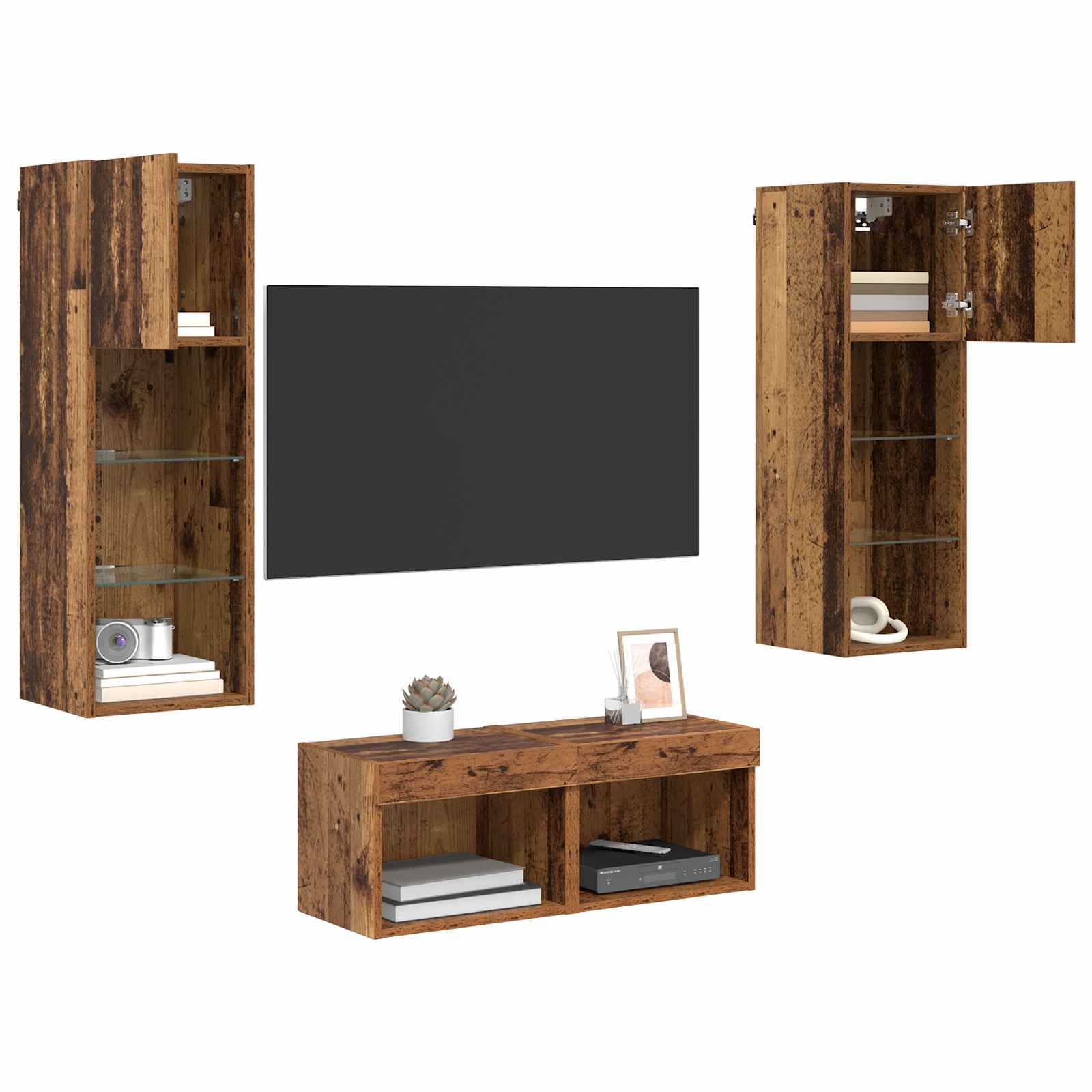 TV sieniniai spintelės 4 pcs Amatininkų ąžuolas 40 x 30 x 30 cm