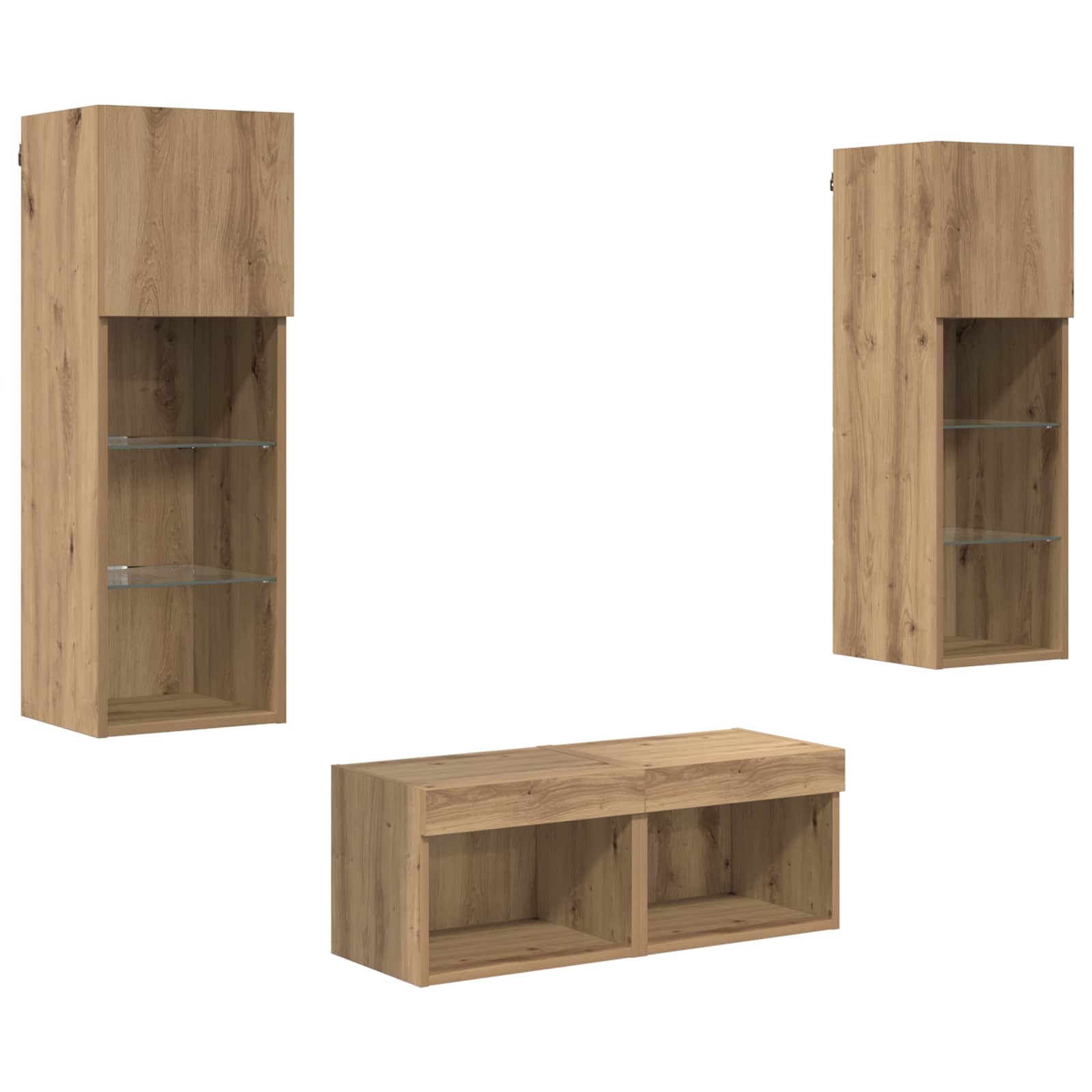 TV sieniniai spintelės 4 pcs Juodas ąžuolas 40 x 30 x 30 cm