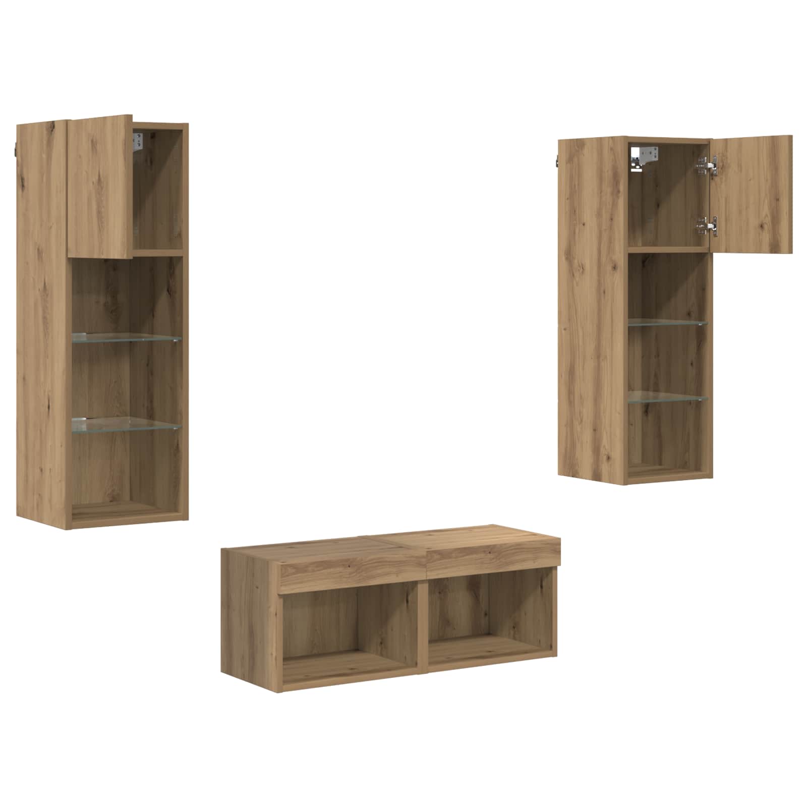 TV sieniniai spintelės 4 pcs Juodas ąžuolas 40 x 30 x 30 cm