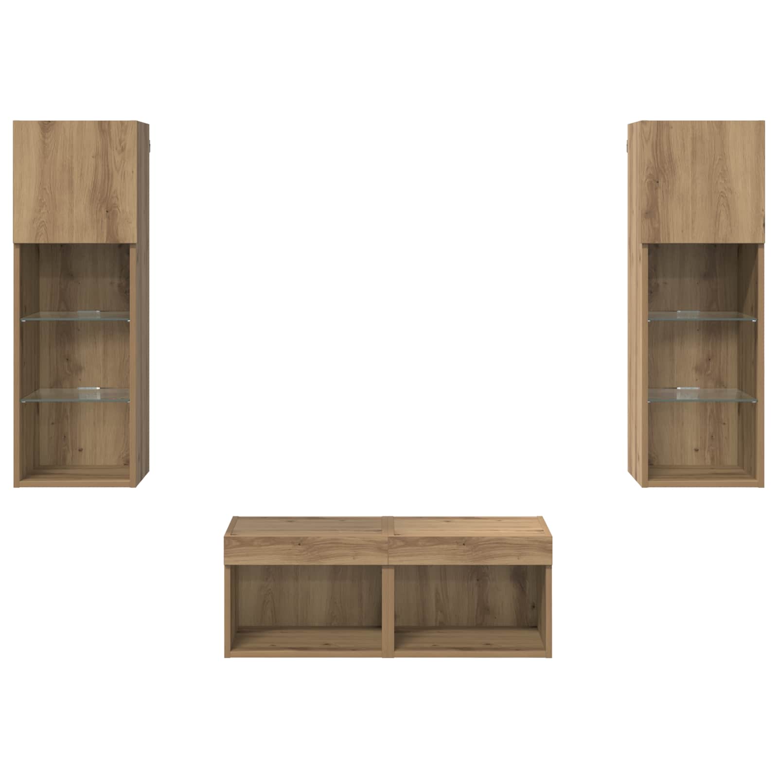 TV sieniniai spintelės 4 pcs Juodas ąžuolas 40 x 30 x 30 cm