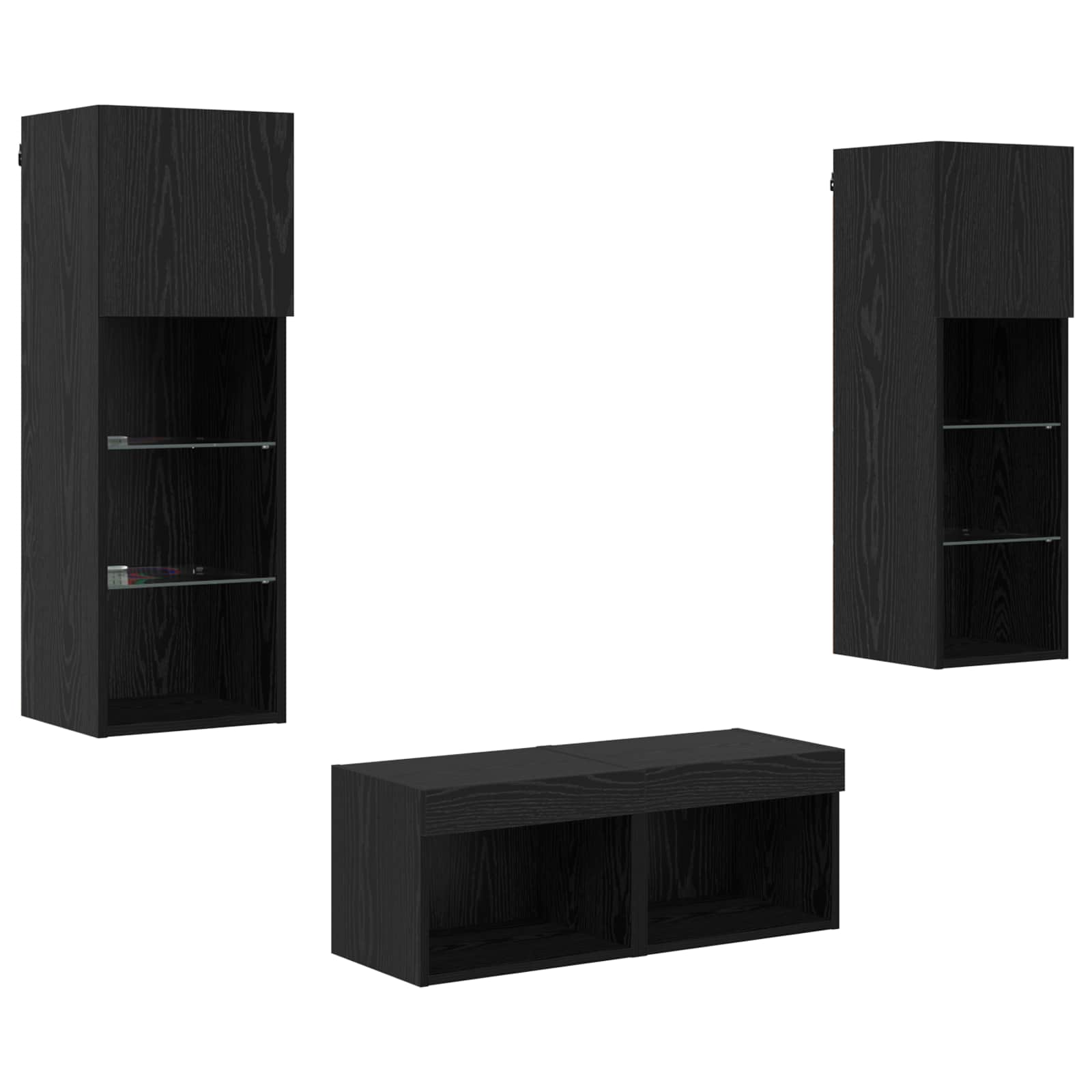 TV sieniniai spintelės 4 pcs Juodas ąžuolas 40 x 30 x 30 cm