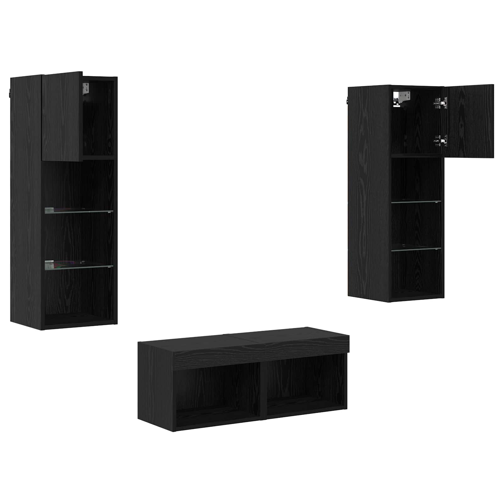 TV sieniniai spintelės 4 pcs Juodas ąžuolas 40 x 30 x 30 cm