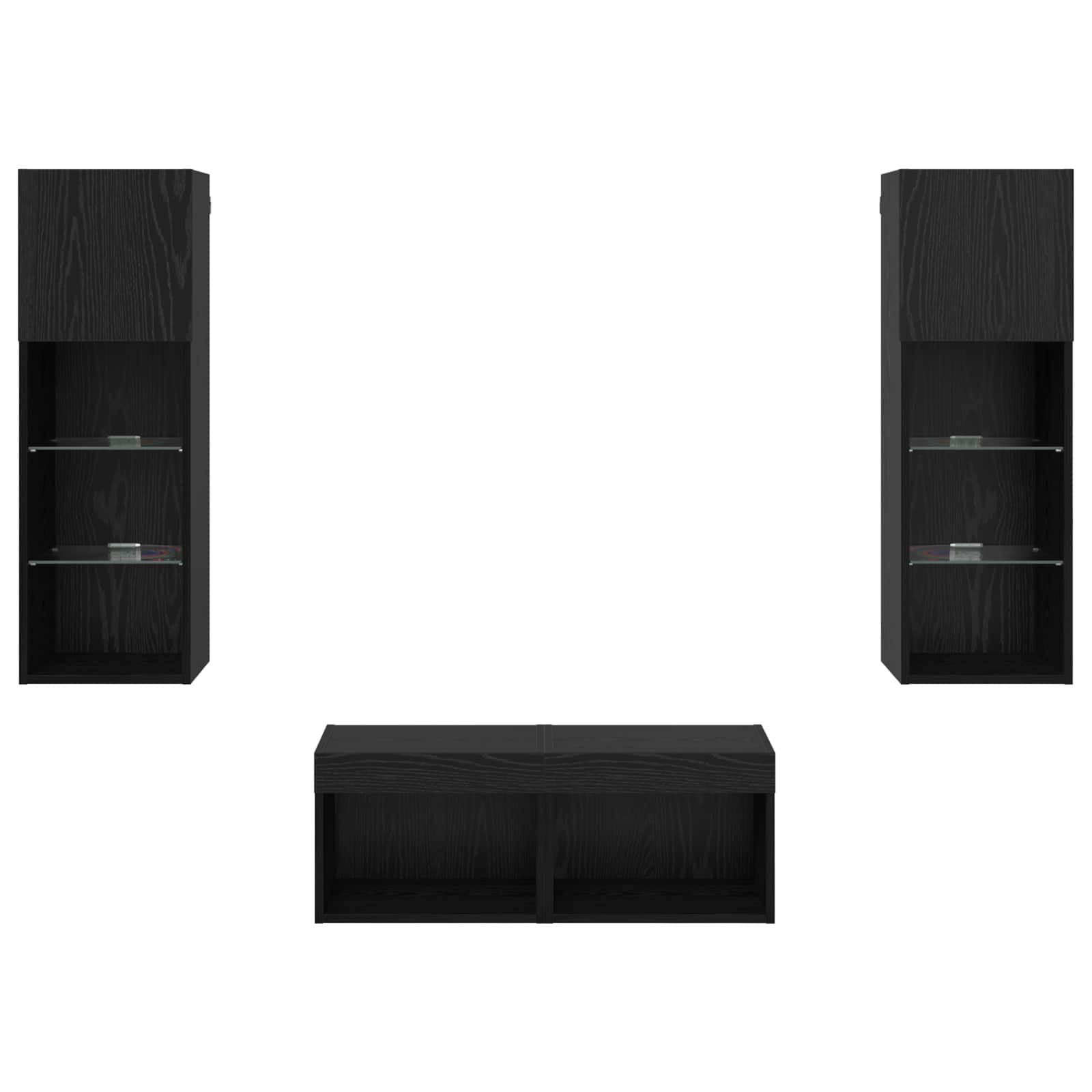 TV sieniniai spintelės 4 pcs Juodas ąžuolas 40 x 30 x 30 cm