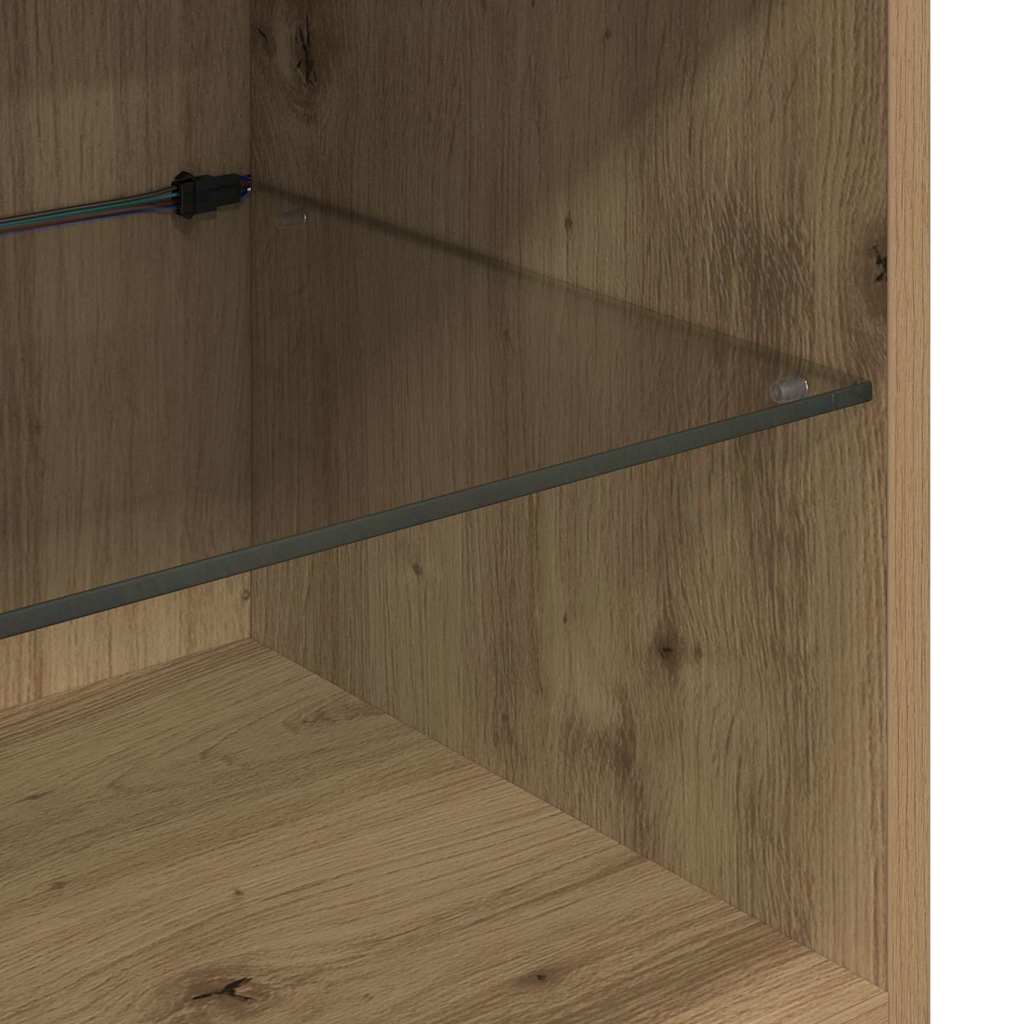 TV wall units 5 pcs Black oak 60 x 30 x 30 cm