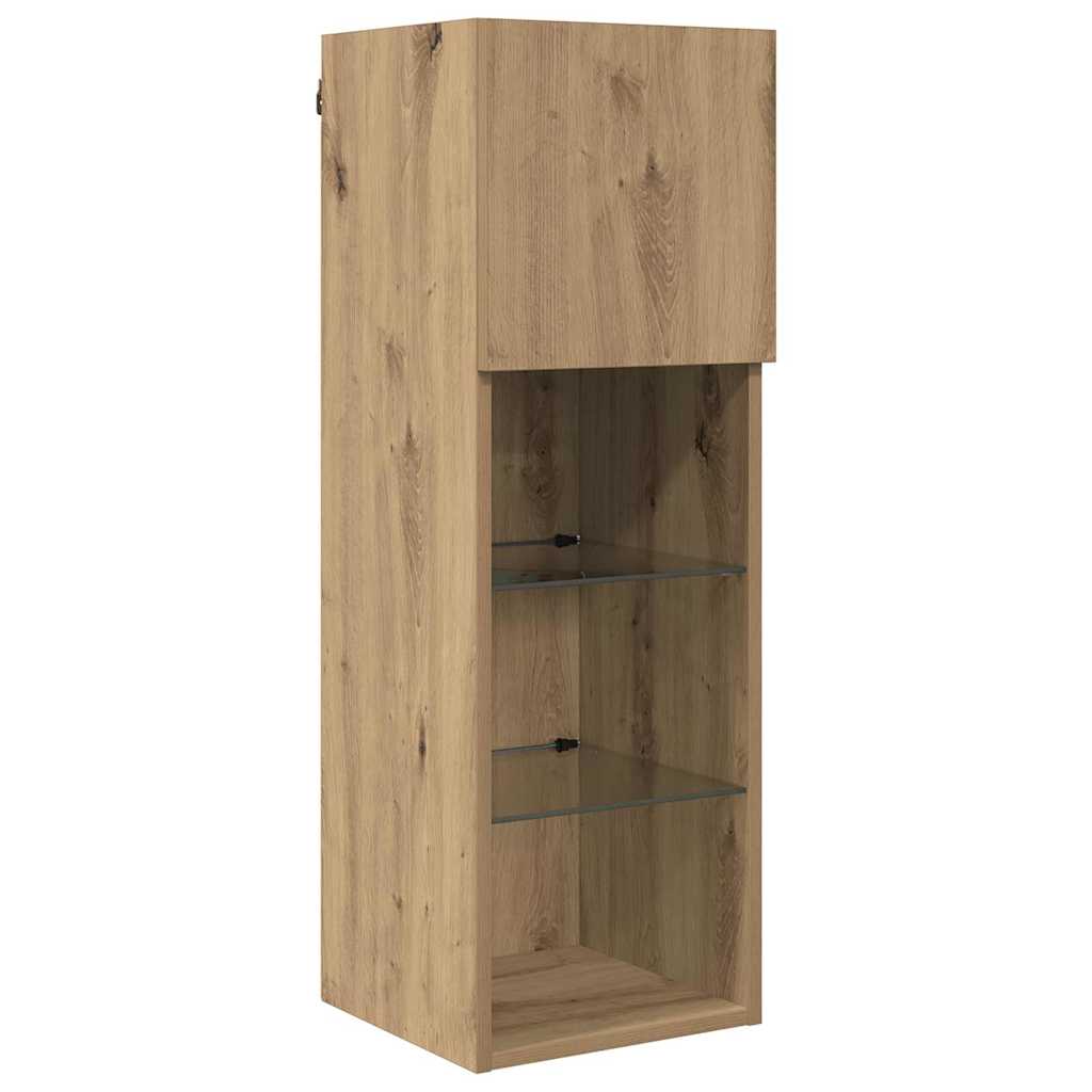 TV wall units 5 pcs Black oak 60 x 30 x 30 cm