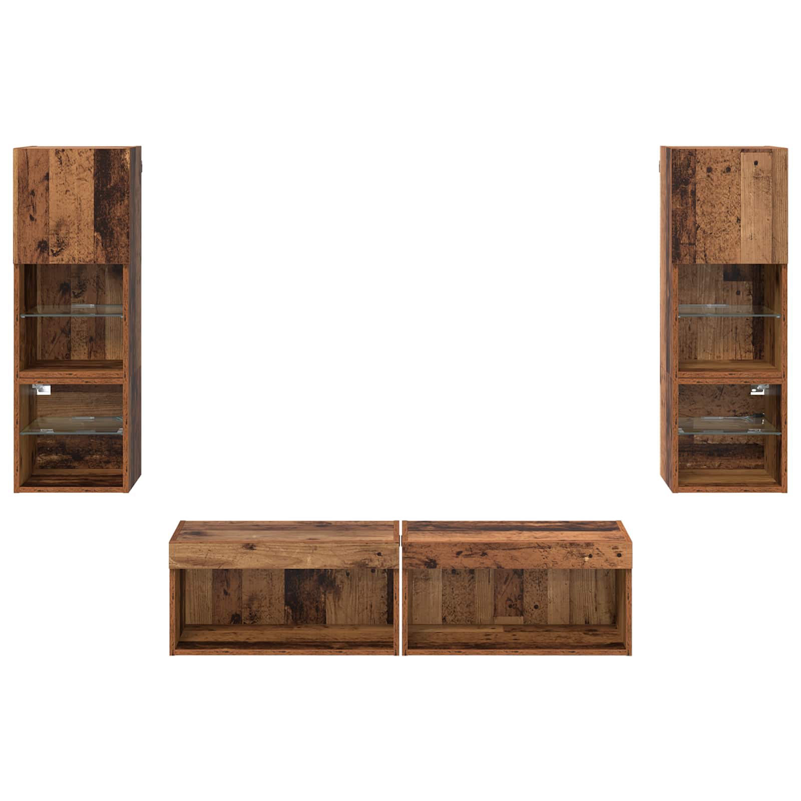 TV wall unit 6 pcs Antique wood