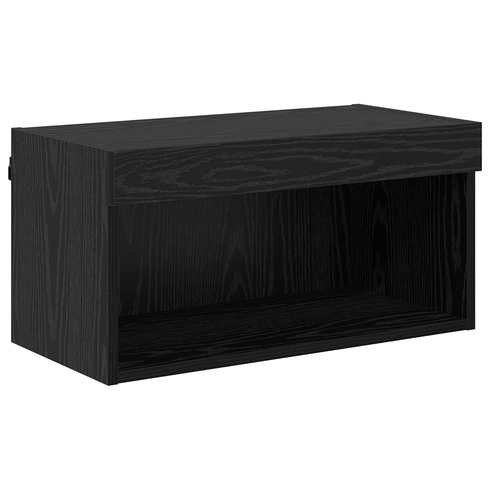 TV Cabinet with Drawers 8 pcs Black Oak Glass