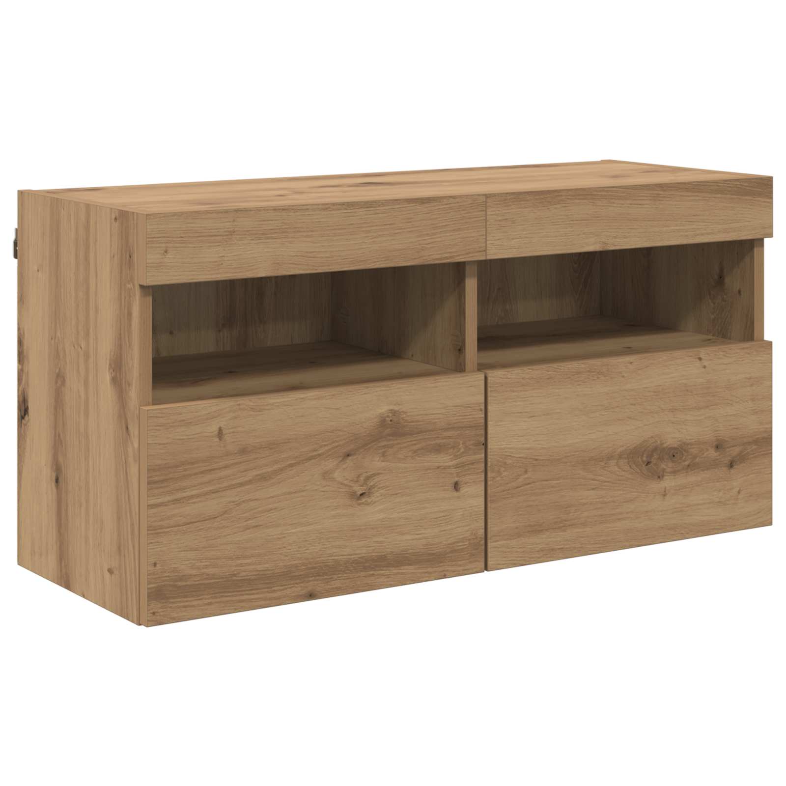 TV wall unit with LED 4 pcs Artisan oak