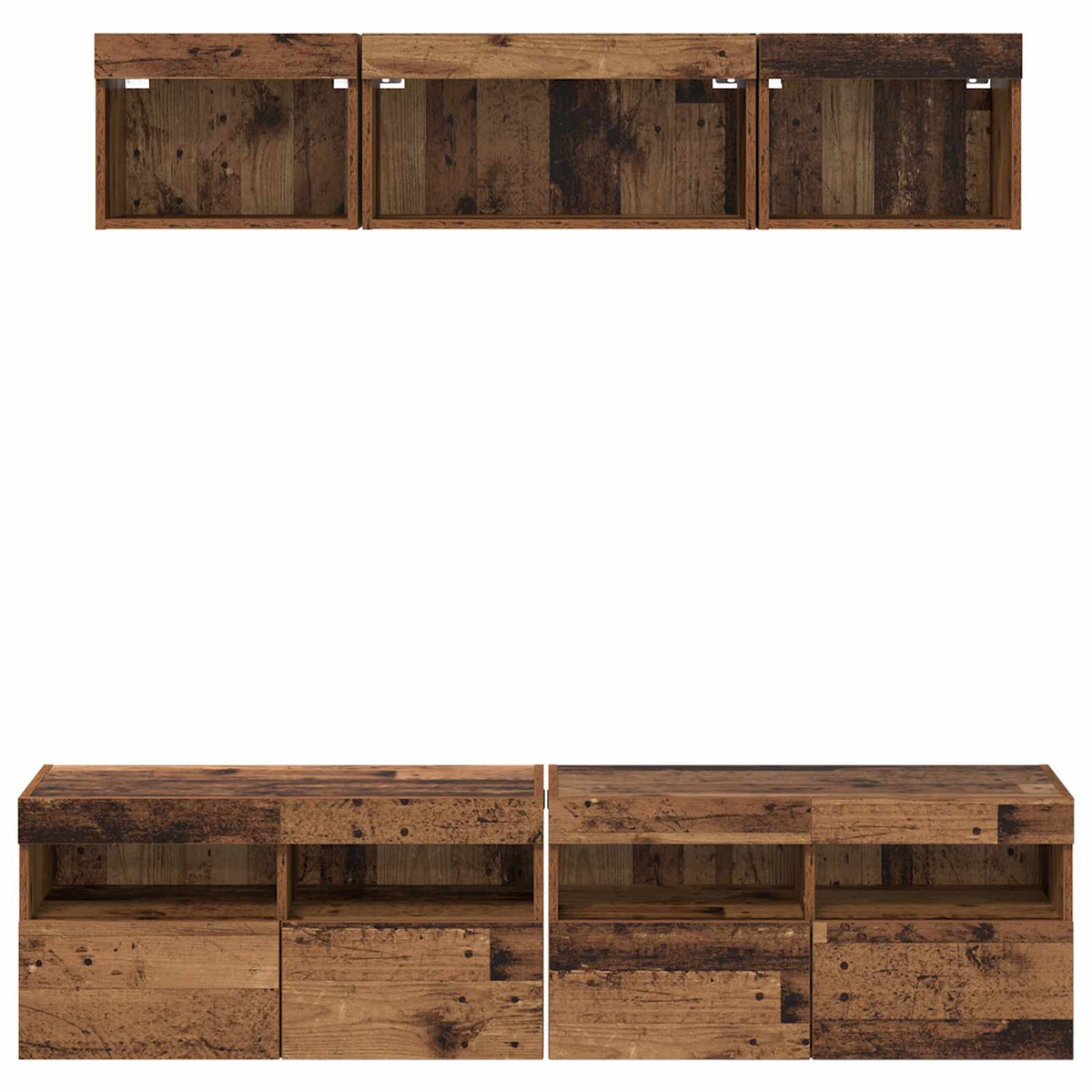 Televizorių sieniniai baldai su LED 5 vnt. 80 x 30 x 40 cm