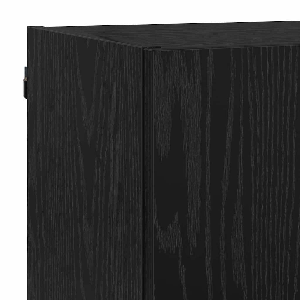 Televizorių sieniniai baldai su LED 5 pcs Juodas ąžuolas