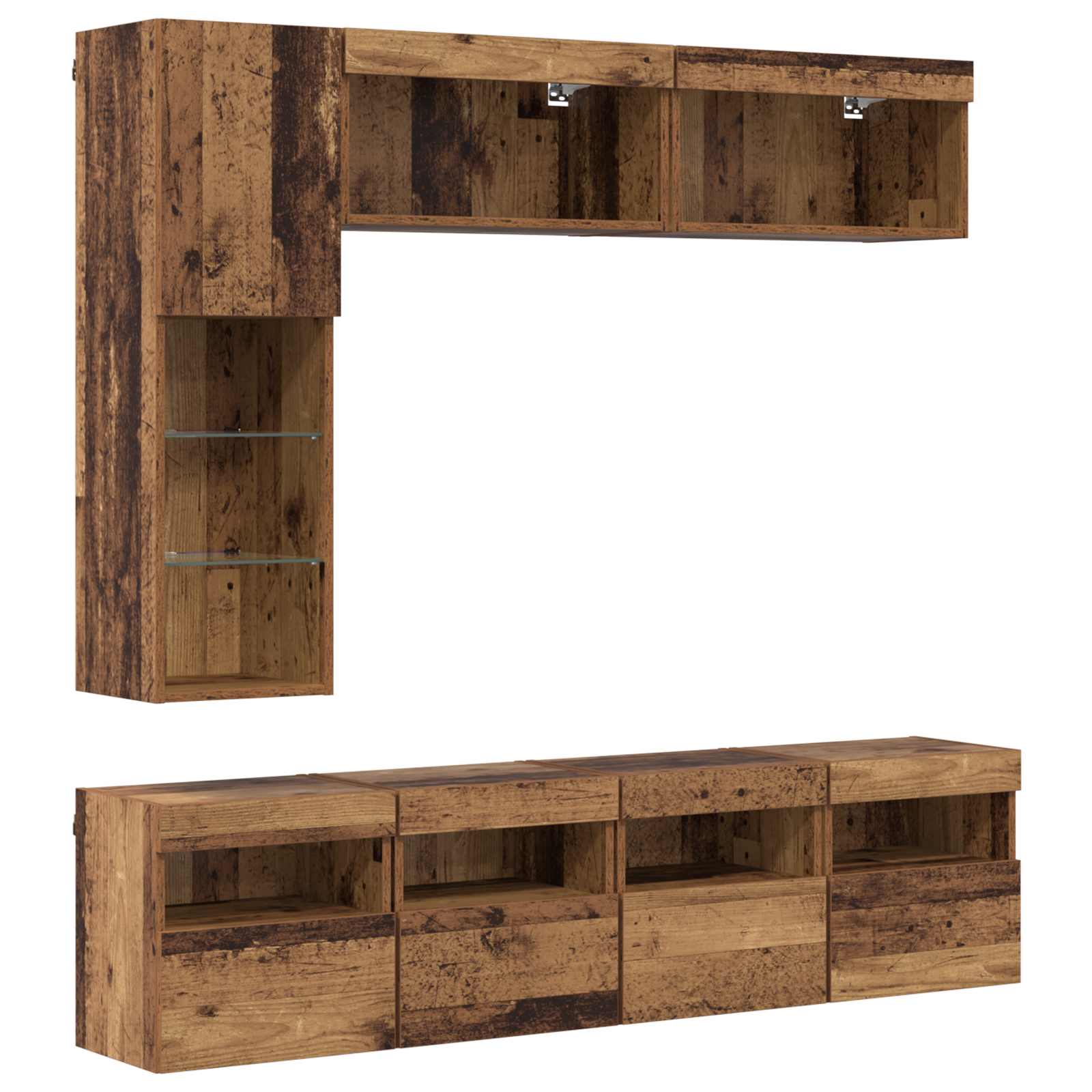 TV cabinet 7 pcs Reclaimed wood