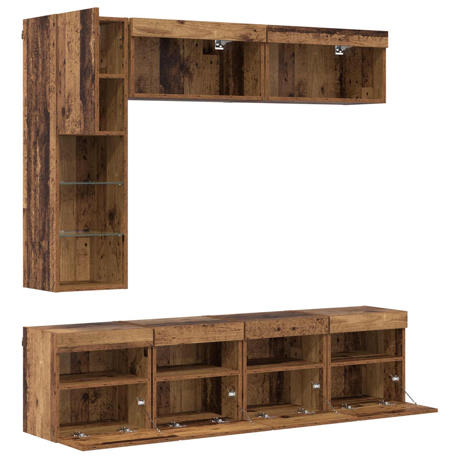 TV cabinet 7 pcs Reclaimed wood