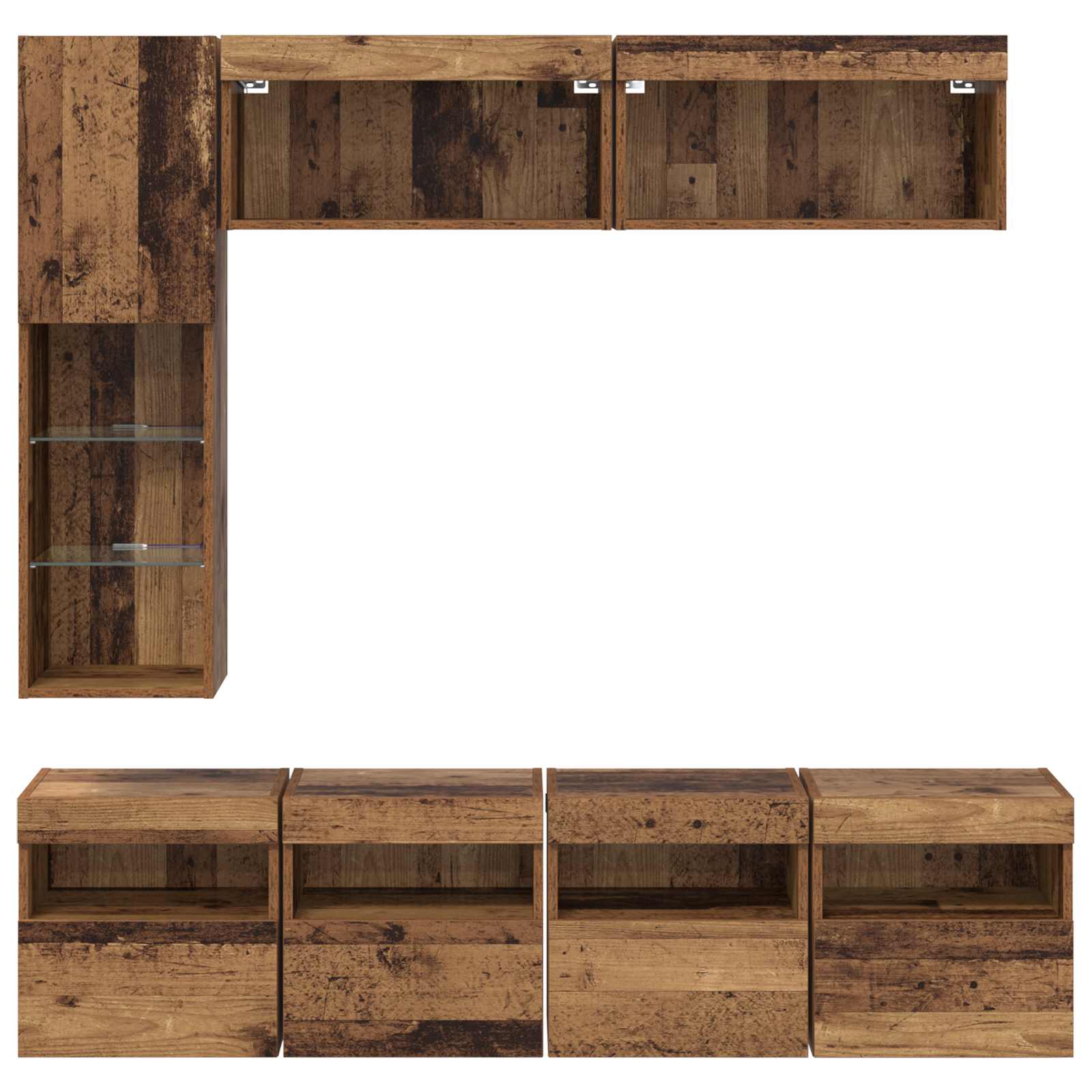 TV cabinet 7 pcs Reclaimed wood