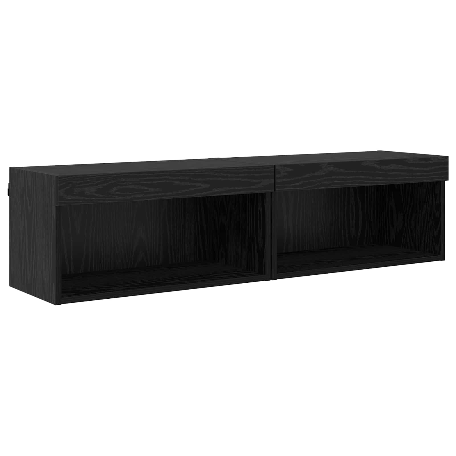 TV cabinet 7 pcs Black oak Engineered wood