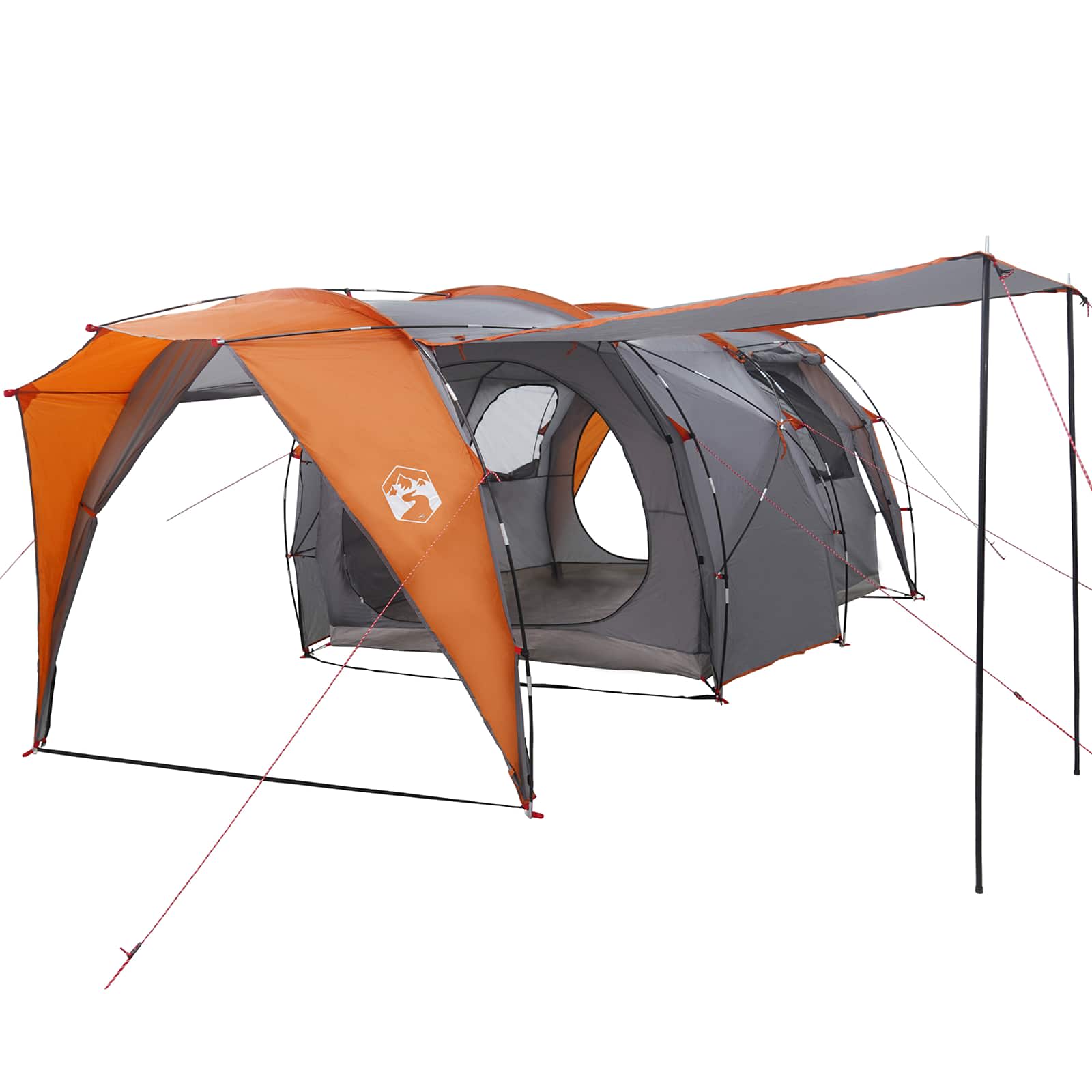 Tuneļveida telts pelēka un oranža 562 x 265 x 216 cm