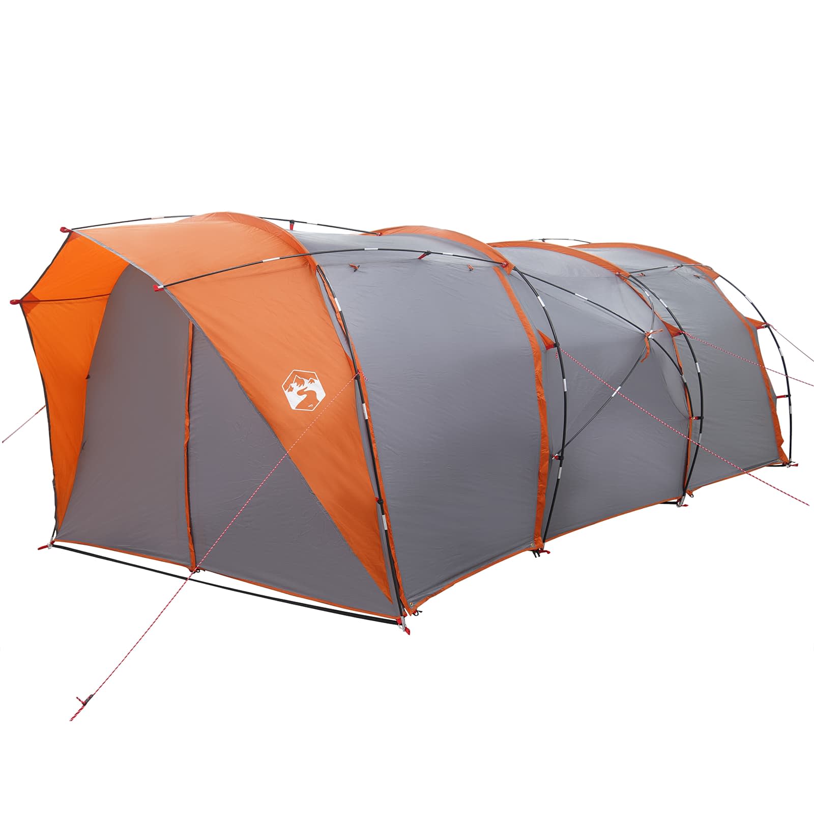 Tuneļveida telts pelēka un oranža 562 x 265 x 216 cm