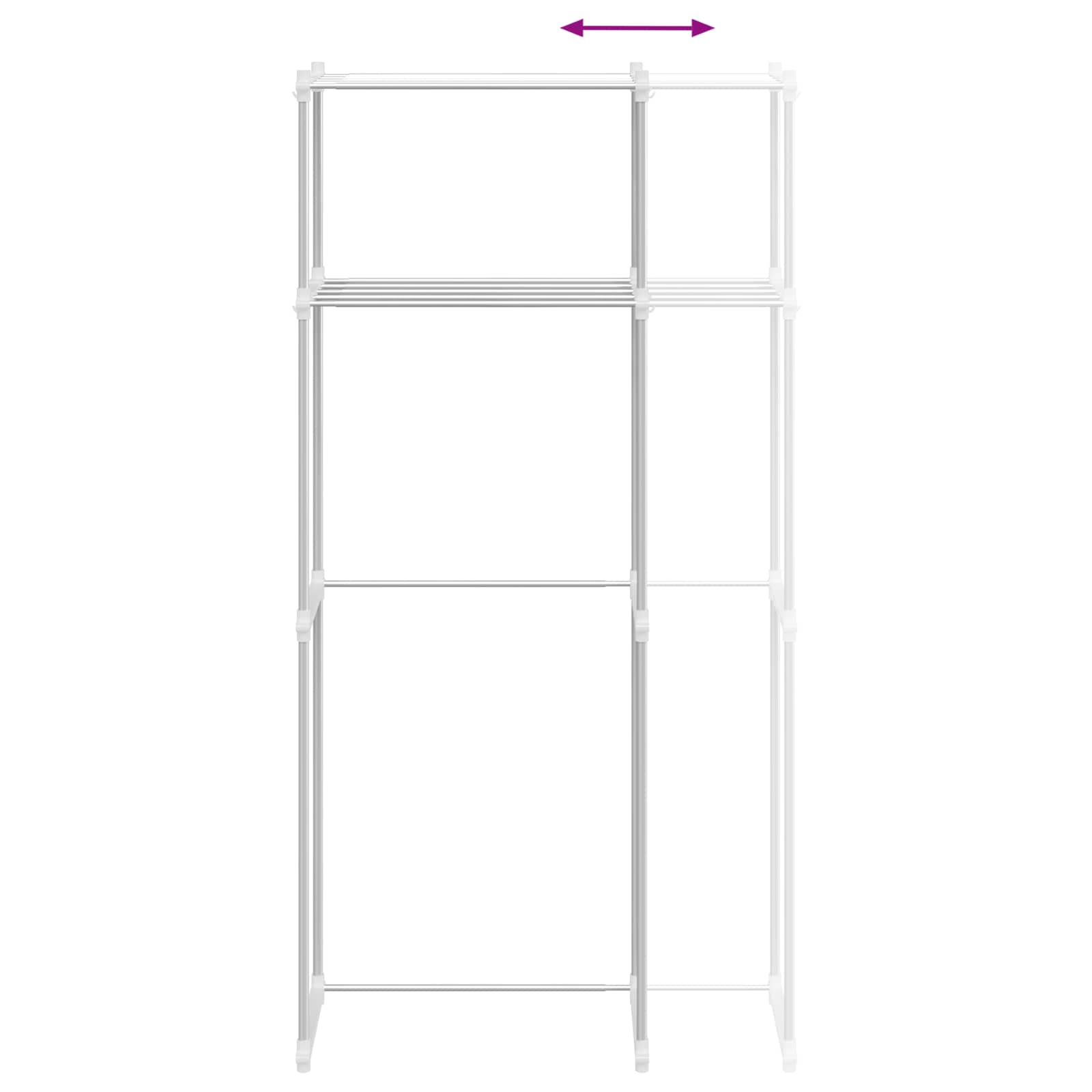 Skalbimo mašinos laikiklis Balta 70 x 27 x 136 cm Aliuminis