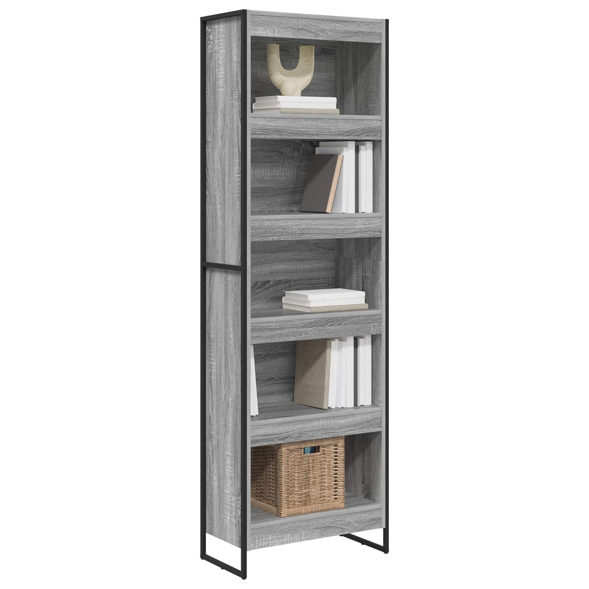 Bookcase 2 pcs Grey Sonoma 80 x 30 x 155 cm