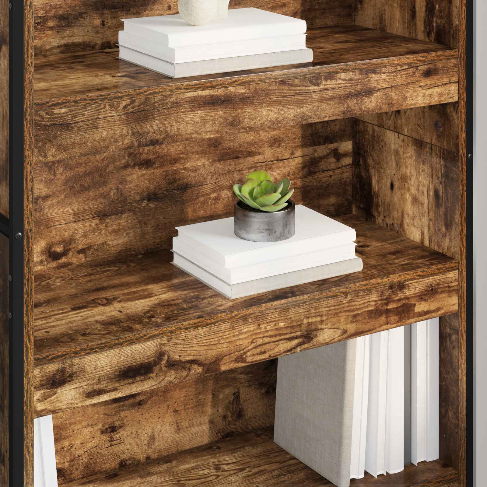 Bookcase 2 pcs Smoked oak 80 x 30 x 155 cm