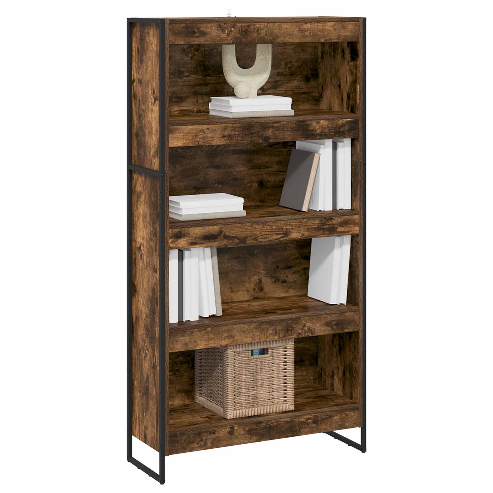 Bookcase 2 pcs Smoked oak 80 x 30 x 155 cm