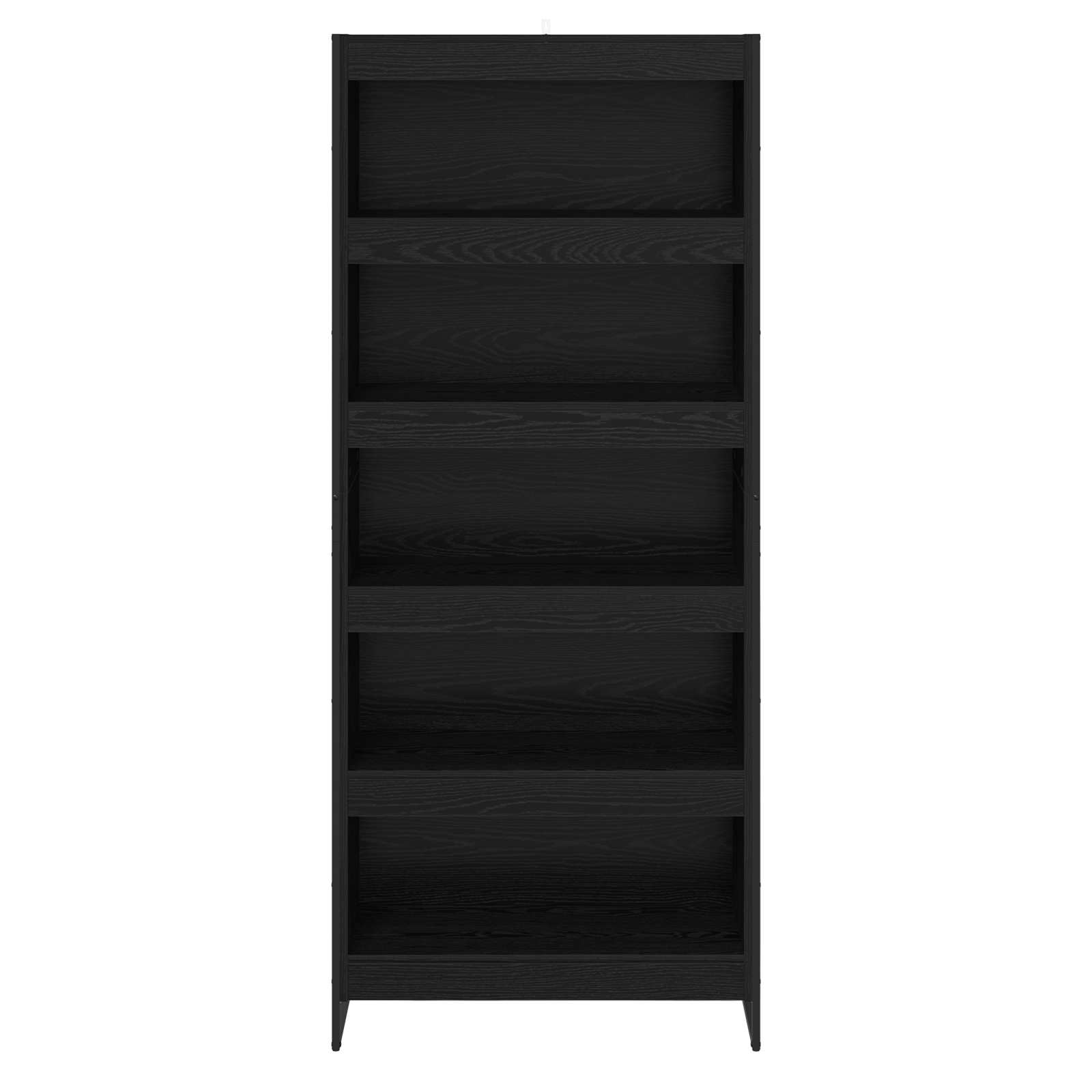 Knygų spinta 2 pcs Juodas ąžuolas 80 x 30 x 155 cm