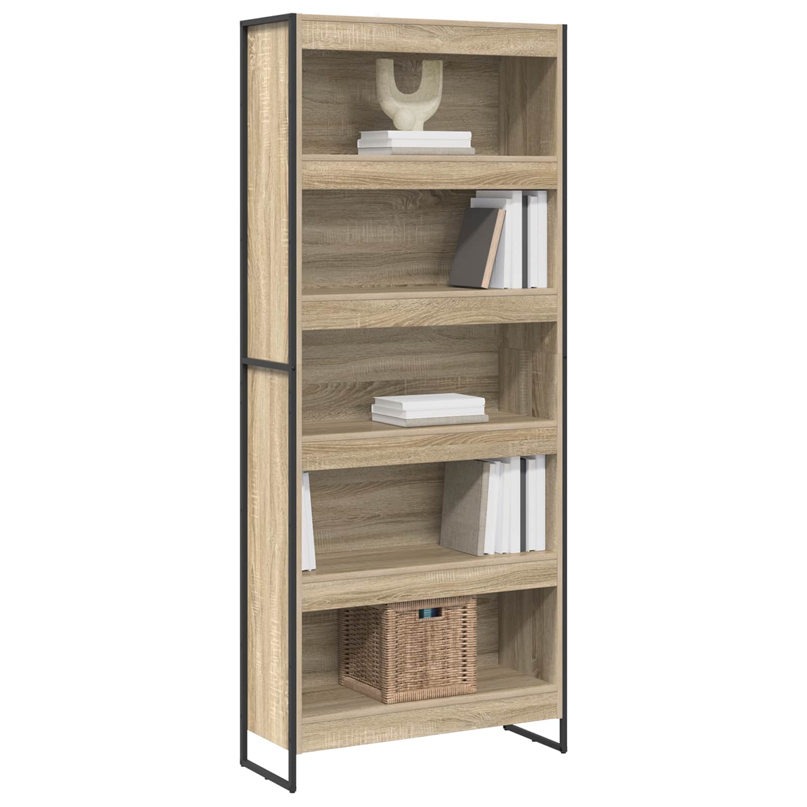 Knygų spinta 2 pcs Sonoma 80 x 30 x 155 cm Apdirbta mediena