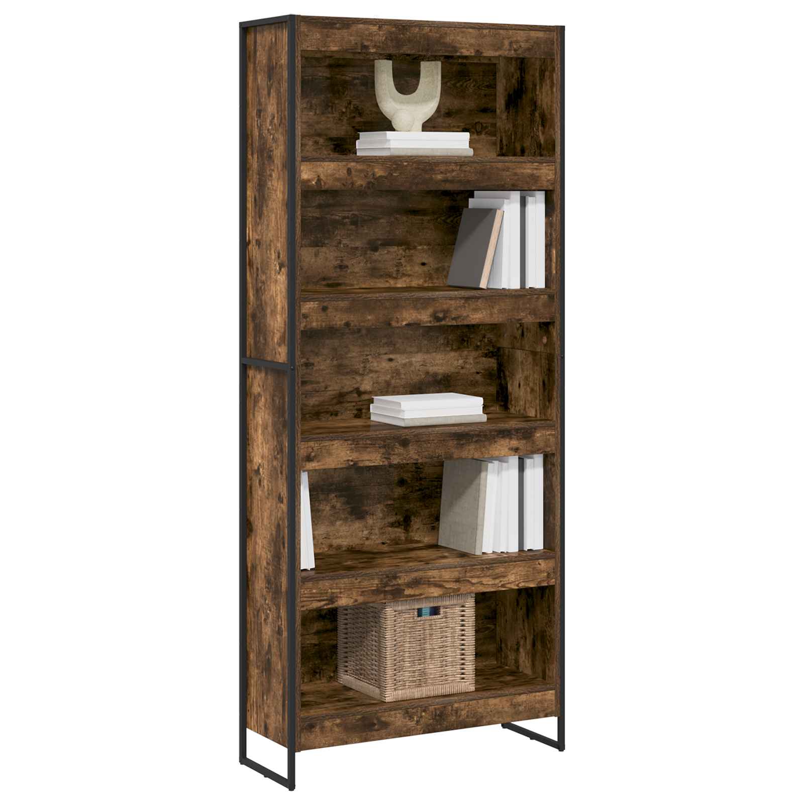 Knygų spinta 2 pcs Dūminis ąžuolas 80 x 30 x 155 cm