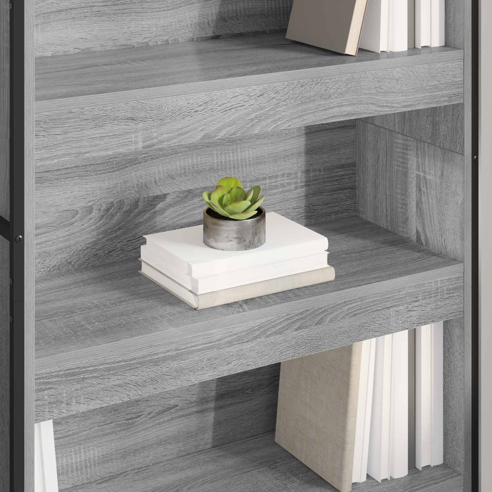 Bookcase 2 pcs Grey Sonoma 80 x 30 x 155 cm