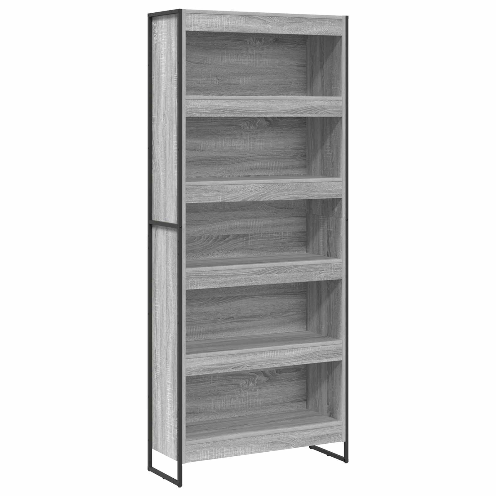 Bookcase 2 pcs Grey Sonoma 80 x 30 x 155 cm