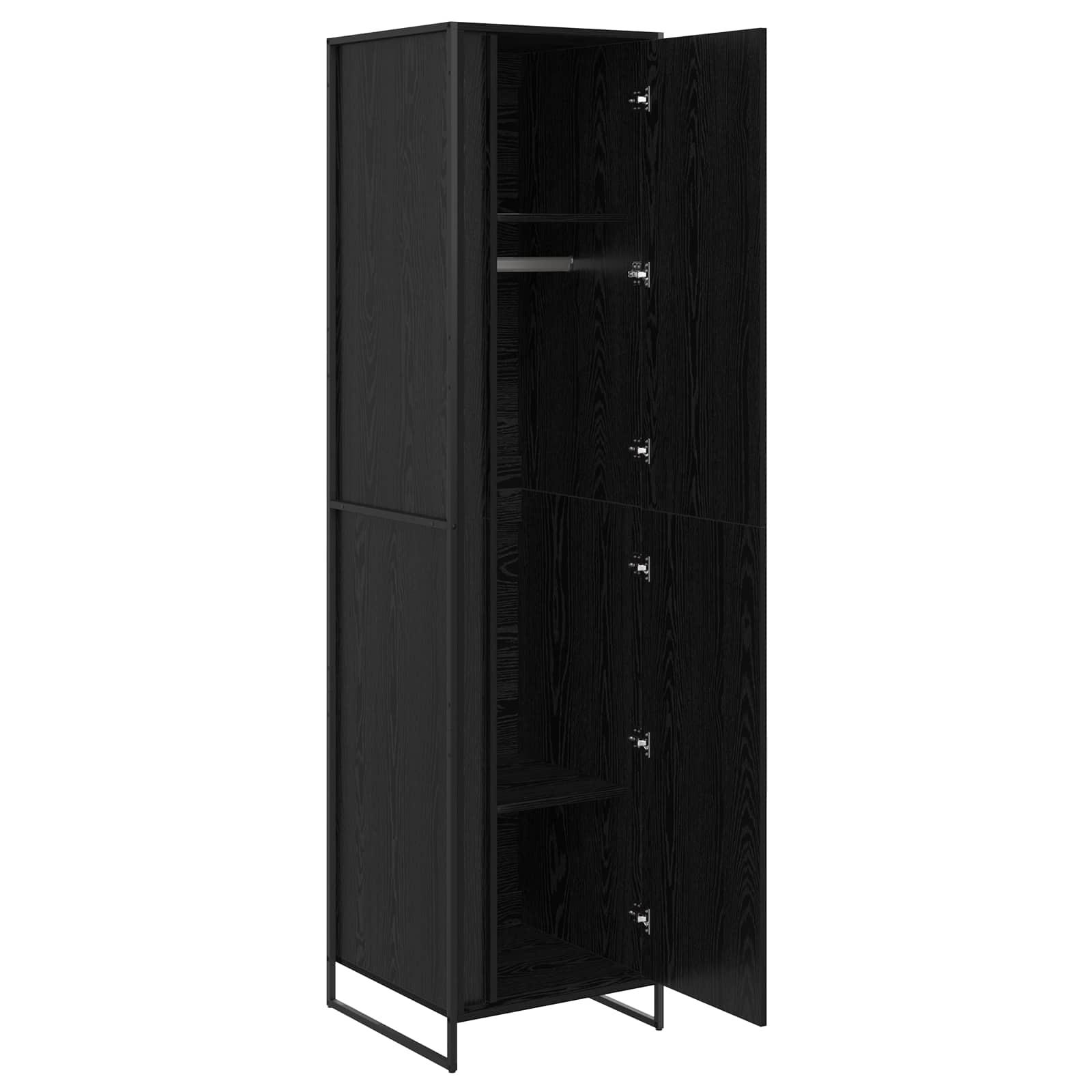 Spinta 2 pcs Juodas ąžuolas 50 x 50 x 200 cm Apdirbta mediena