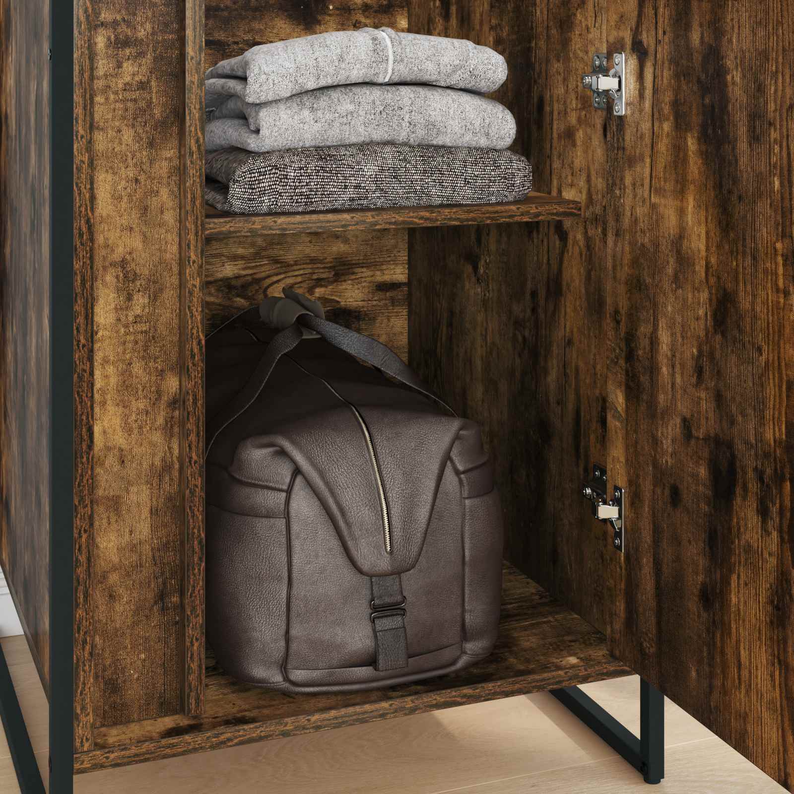 Wardrobe 2 pcs Smoked oak 50 x 50 x 200 cm Engineered wood