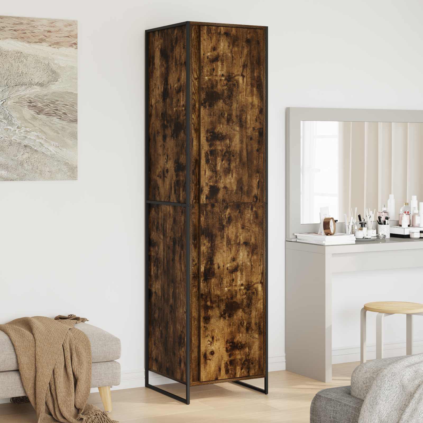 Wardrobe 2 pcs Smoked oak 50 x 50 x 200 cm Engineered wood