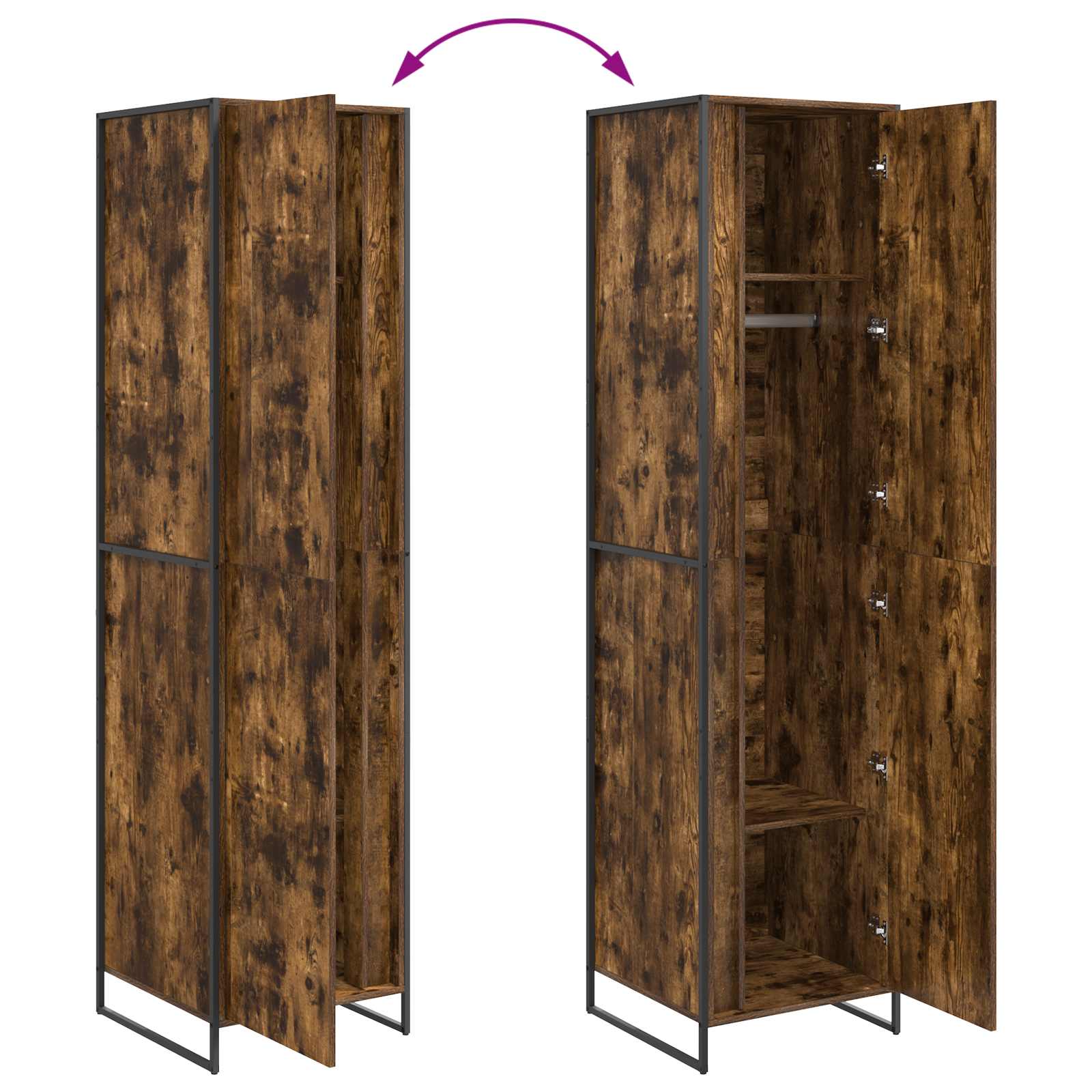 Wardrobe 2 pcs Smoked oak 50 x 50 x 200 cm Engineered wood