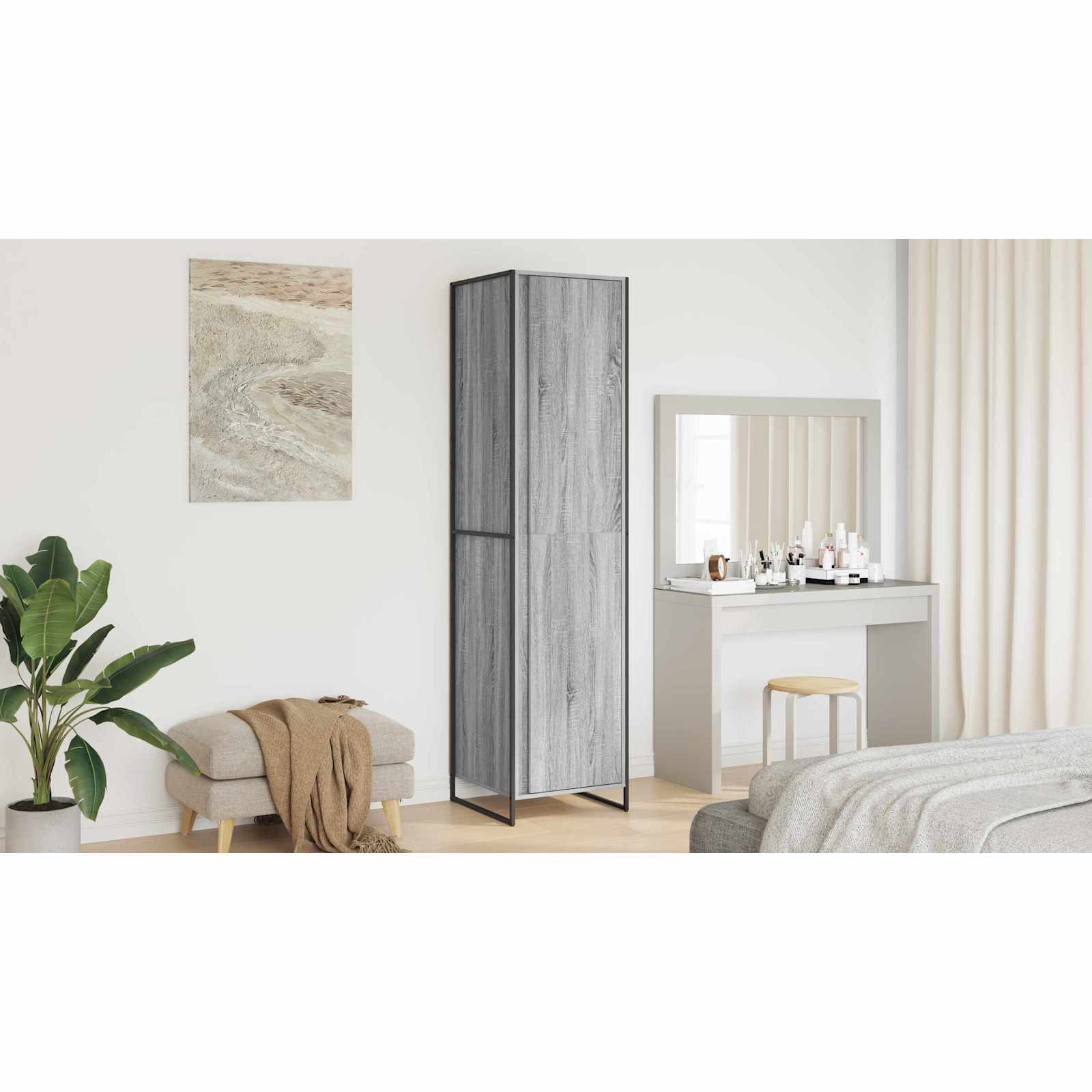 Wardrobe 2 pcs Grey Sonoma 50 x 50 x 200 cm Engineered wood