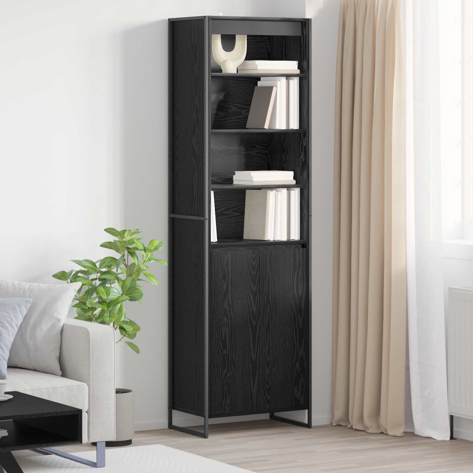 Aukšti spintelės 2 pcs Juodas ąžuolas 60 x 36 x 300 cm