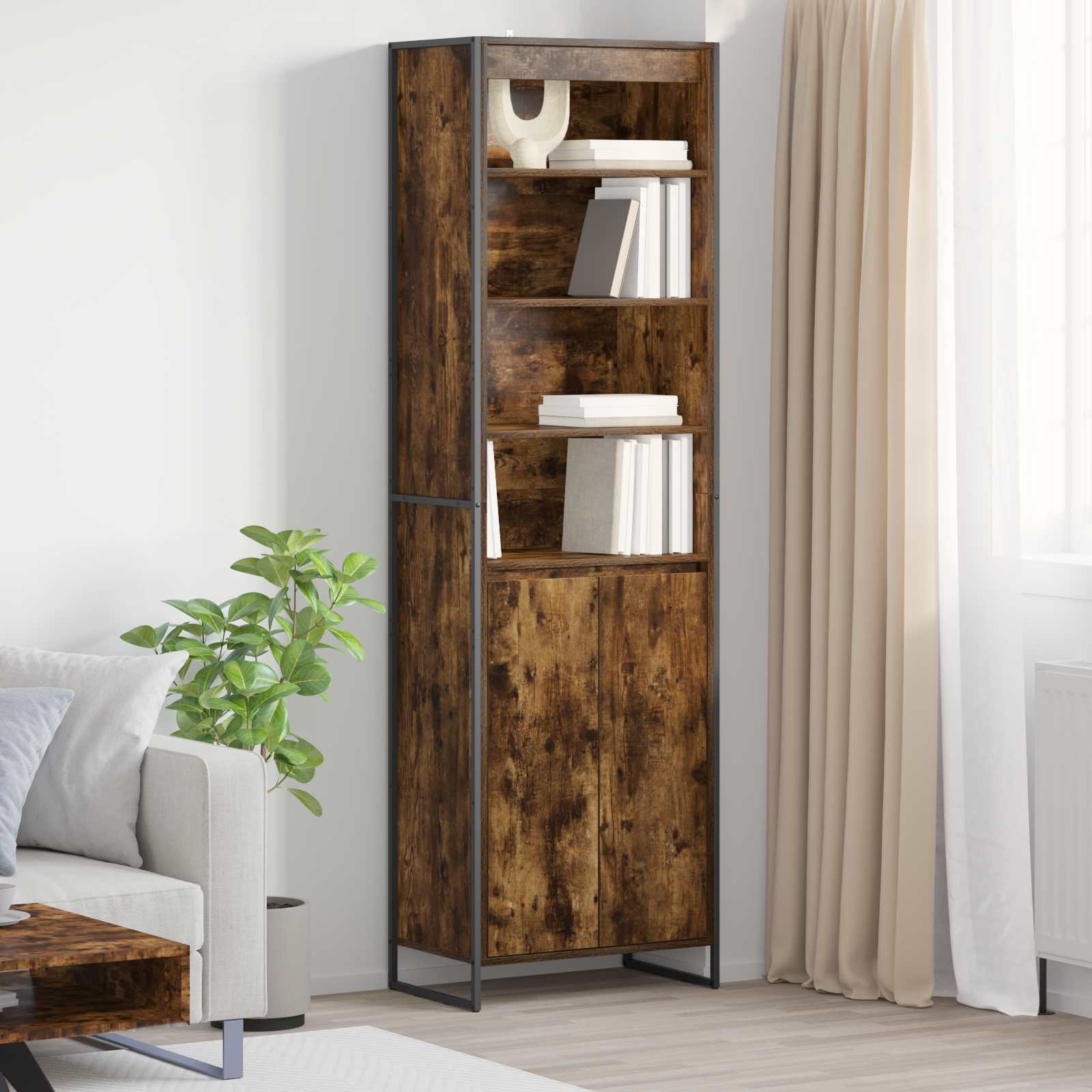 Tall cabinets 2 pcs Smoked oak 60 x 36 x 300 cm