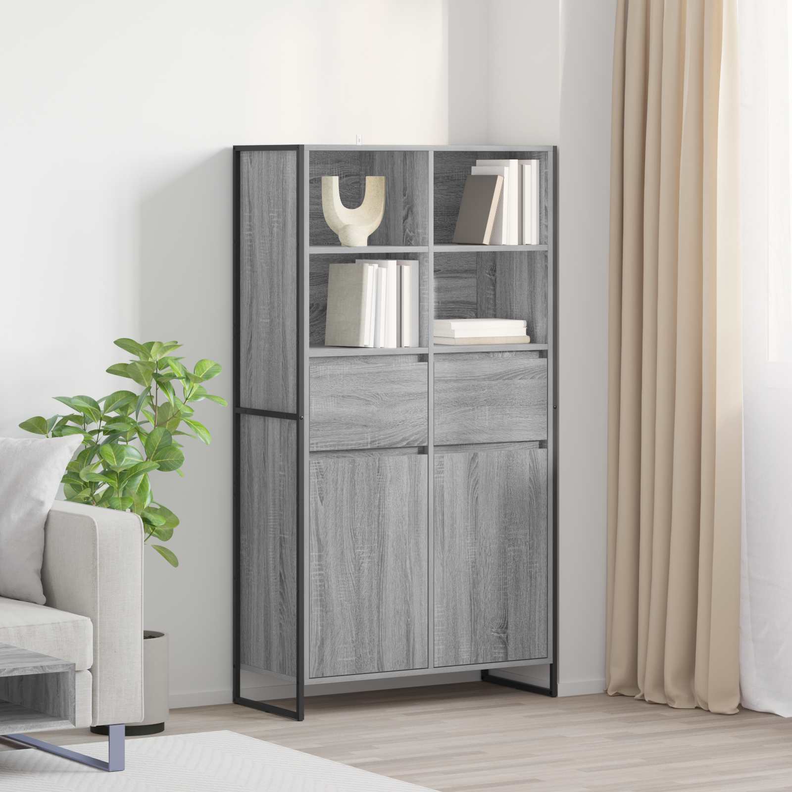 Kabal 2 pcs Grey Sonoma 81 x 36 x 150.5 cm Engineered Wood